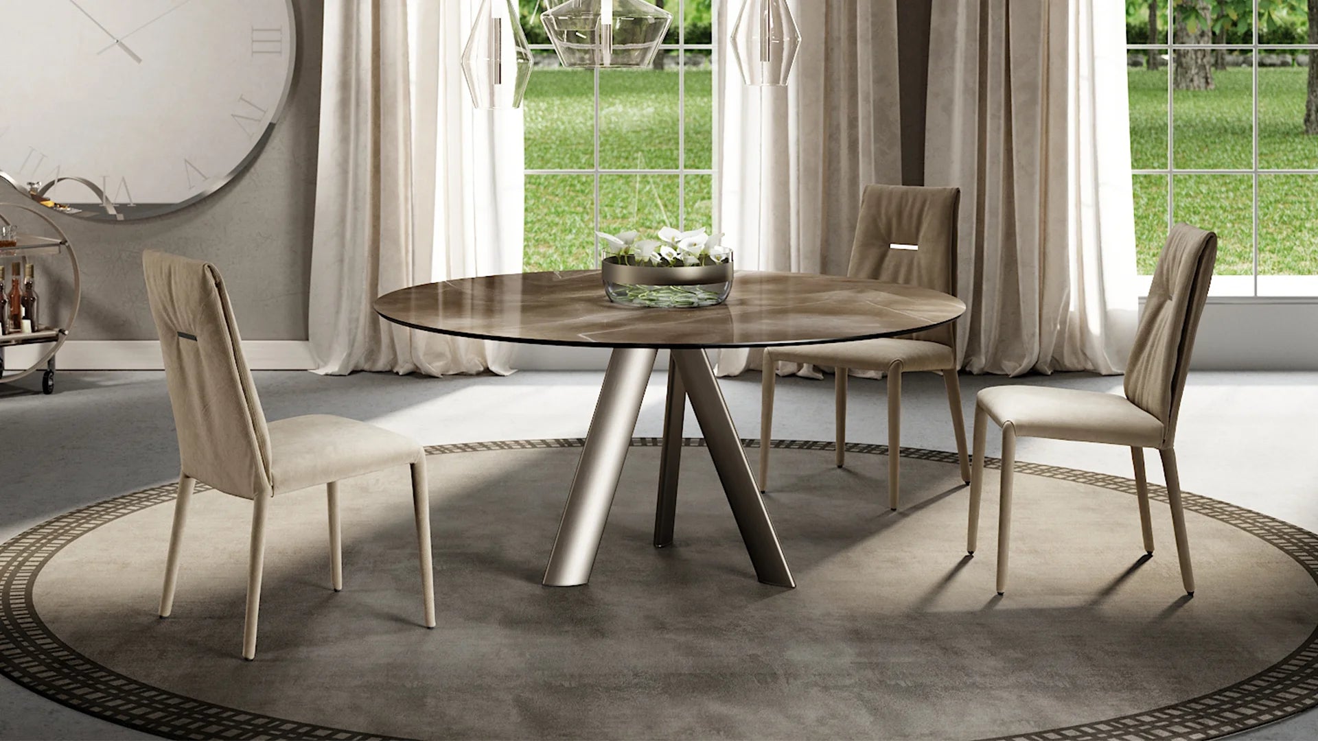 Lem 72 tavolo piano vetro