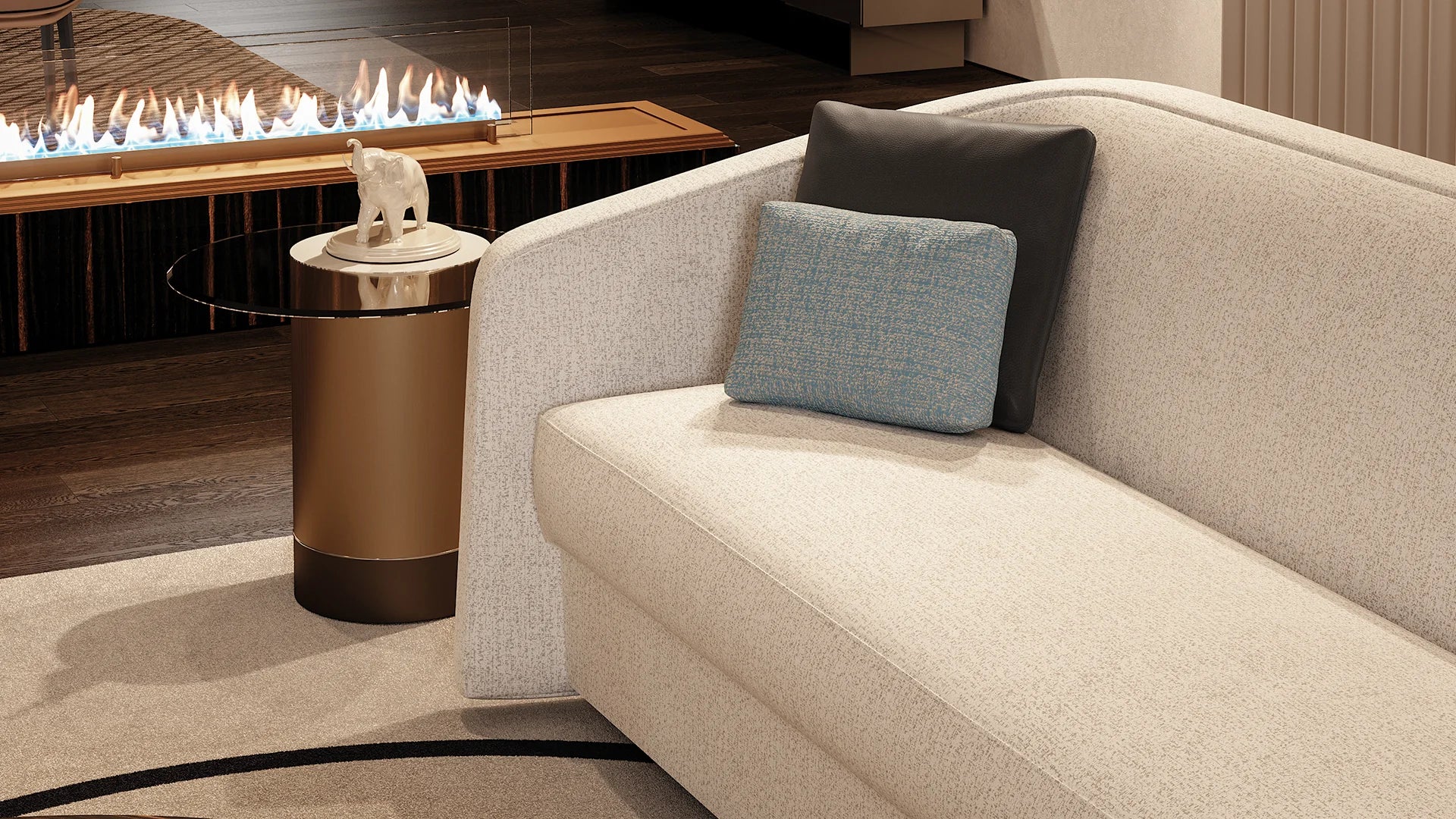 Tau 40 Steel Vetro tavolino