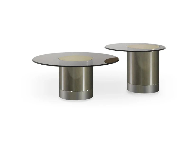Tau 40 Steel Vetro tavolino