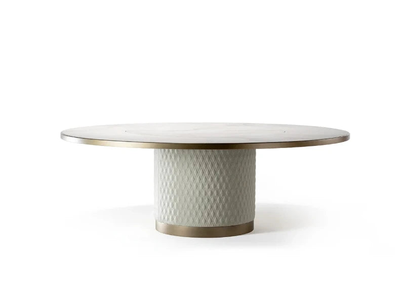 Signore Degli Anelli 72 Steel tavolo tondo piano legnoreflex