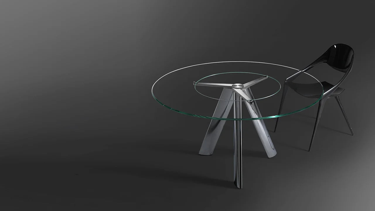 Lem 72 tavolo piano vetro