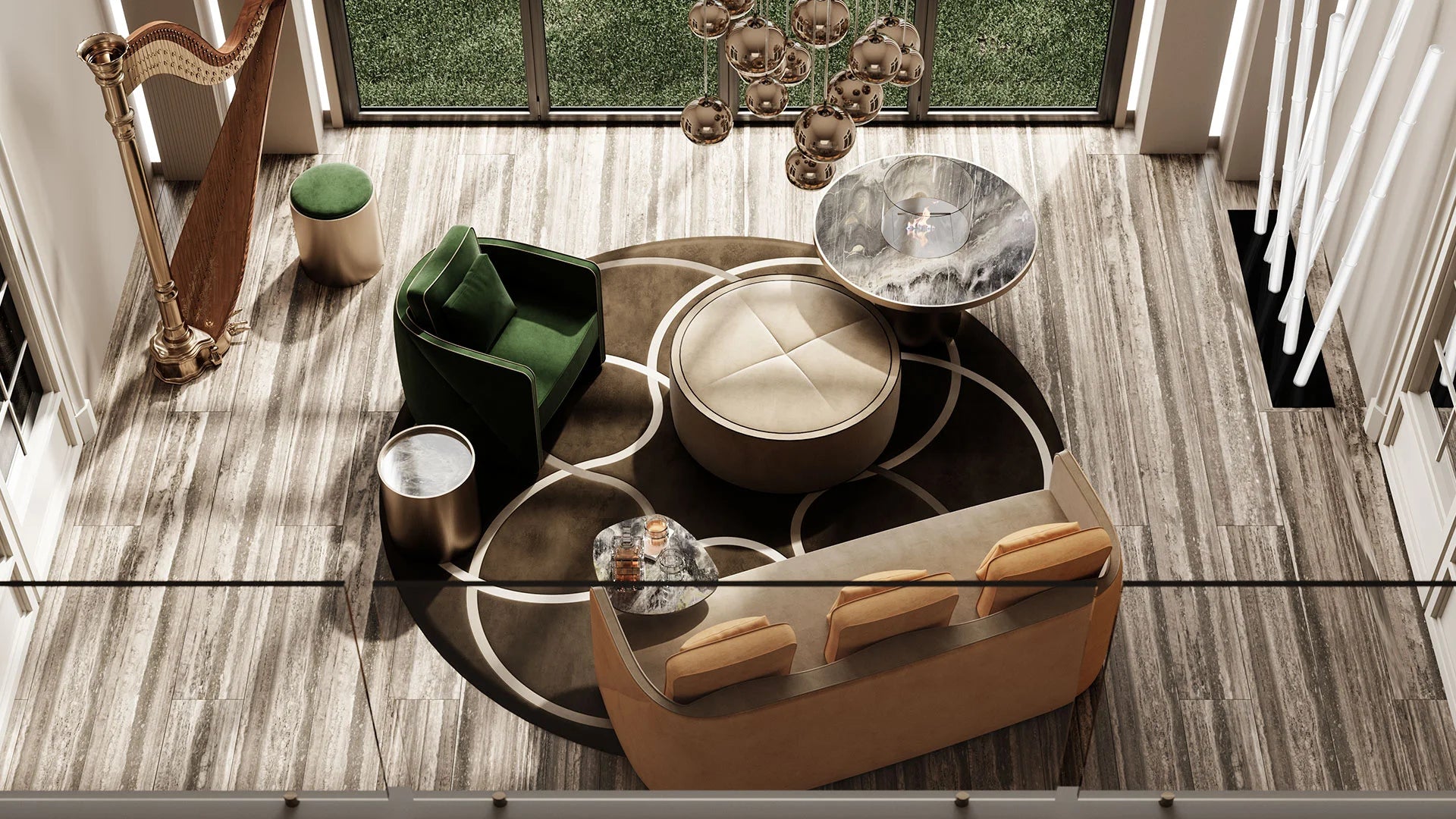 Aura pouf pelle nabuk