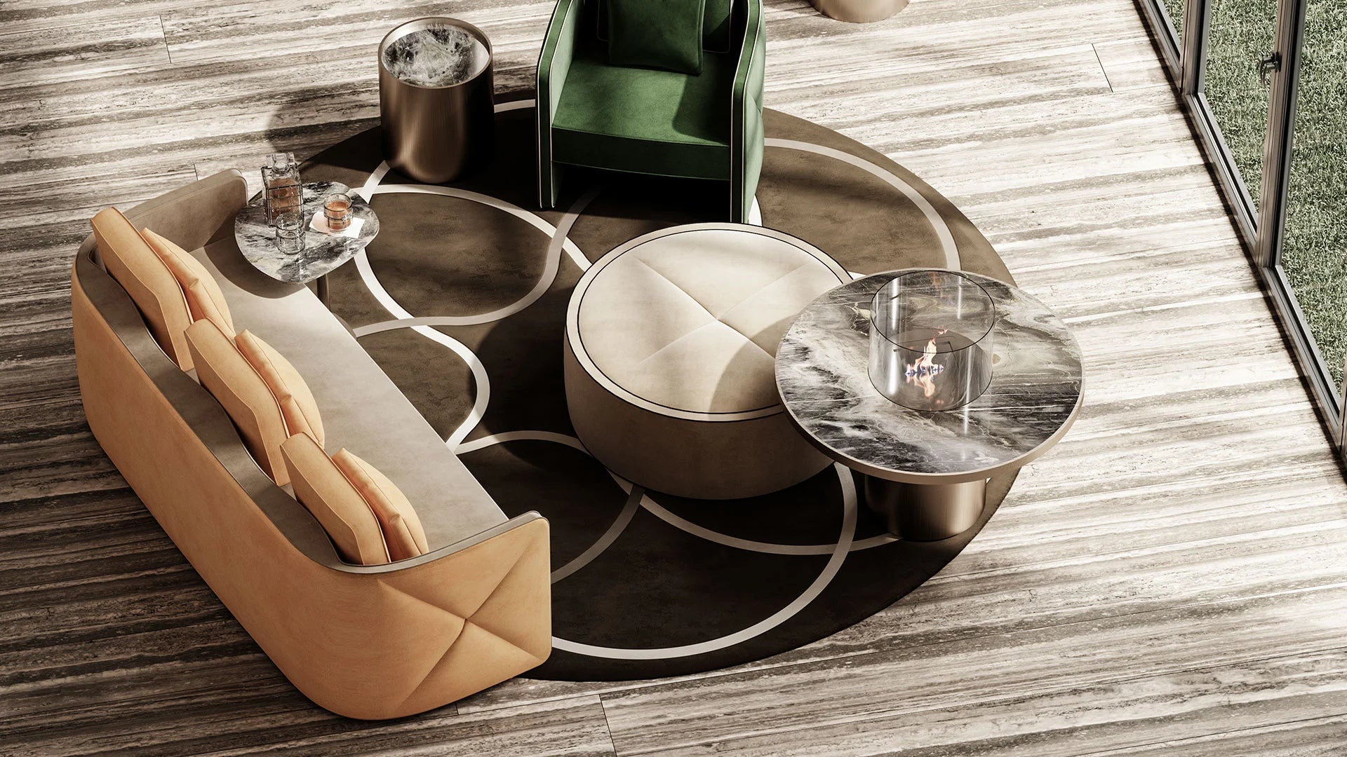 Aura Sofa divano pelle nabuk