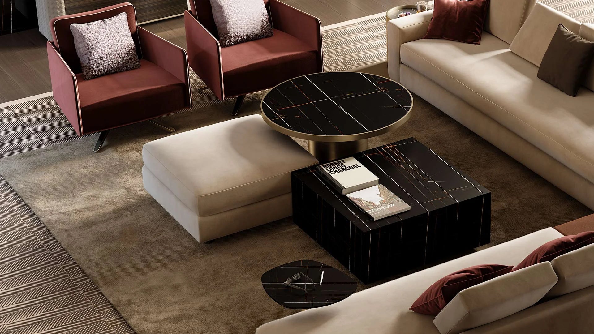 Adone Pouf pelle colorata