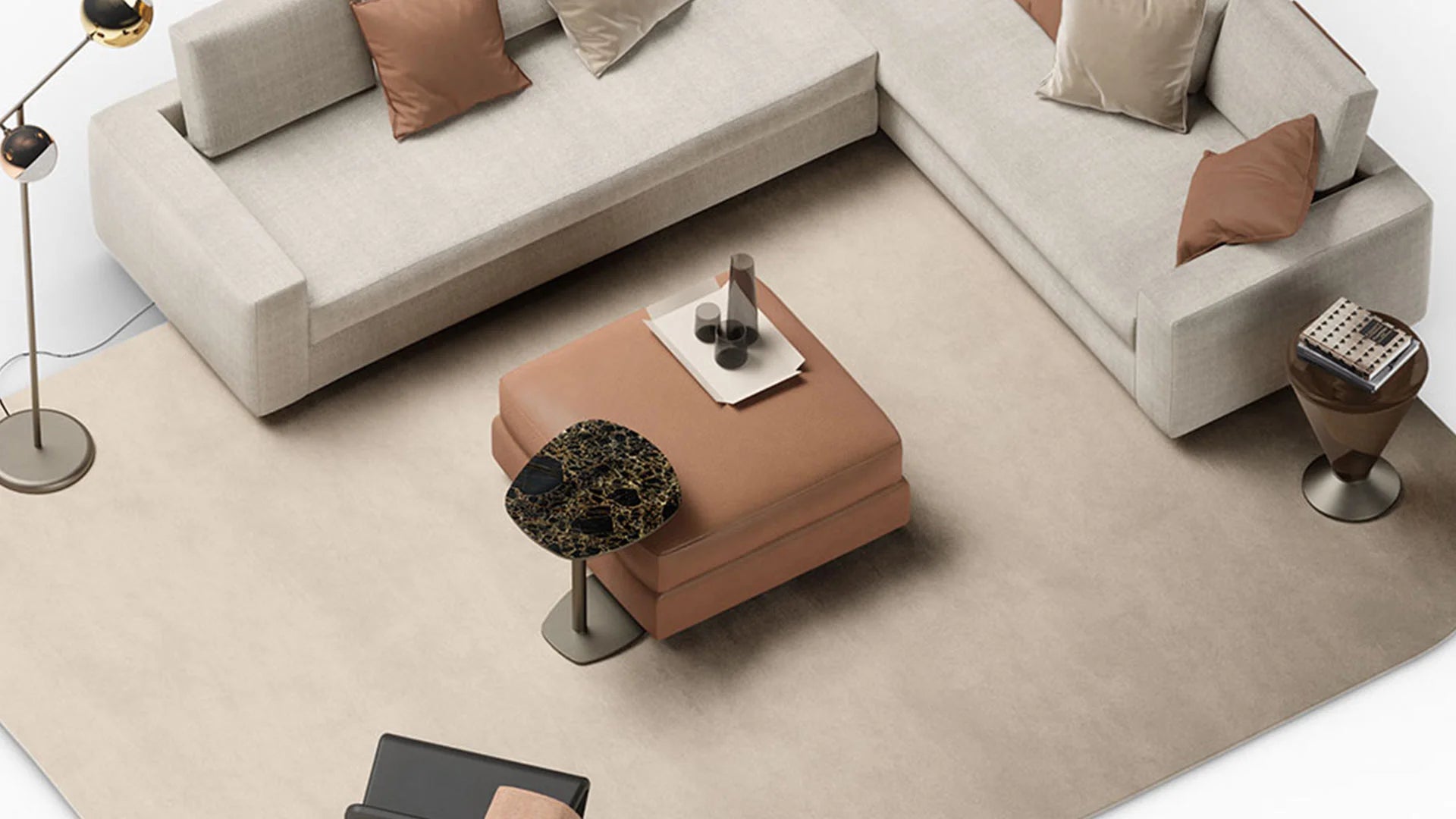 Adone Pouf pelle colorata