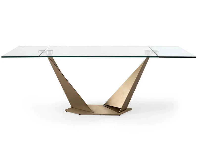 Quartz 72 tavolo allungabile piano vetro