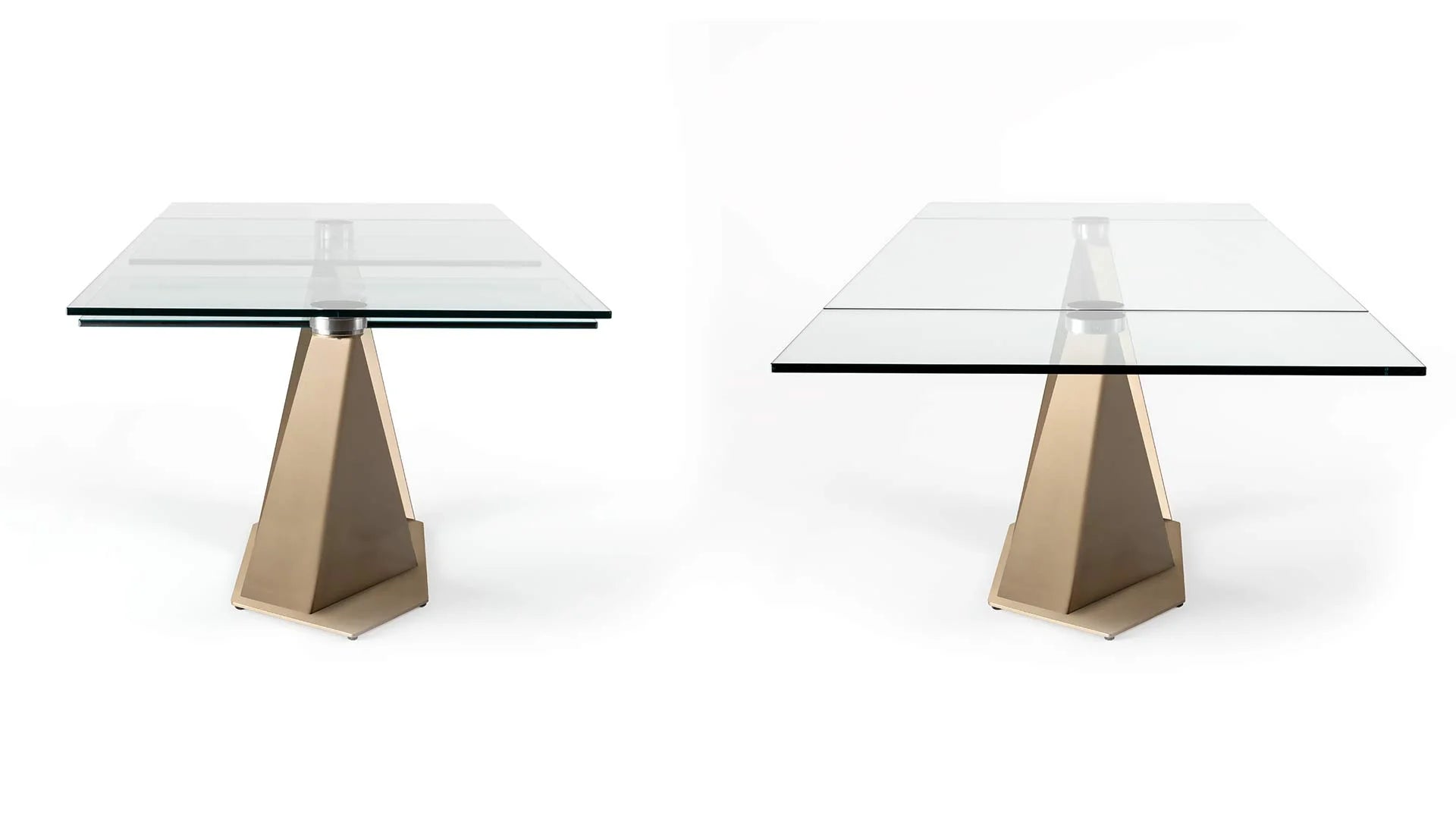 Quartz 72 tavolo allungabile piano vetro
