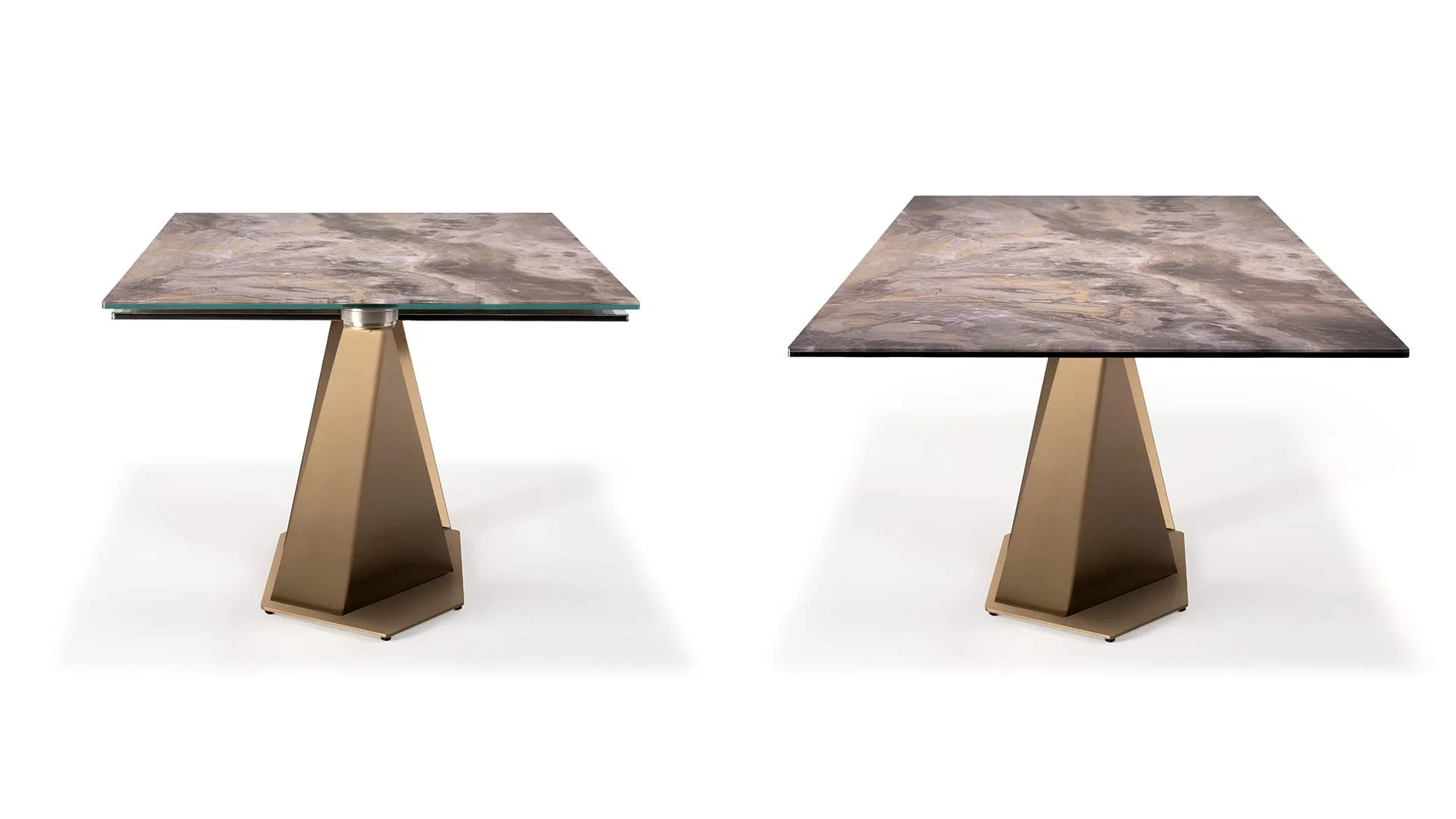 Quartz 72 tavolo allungabile piano vetro