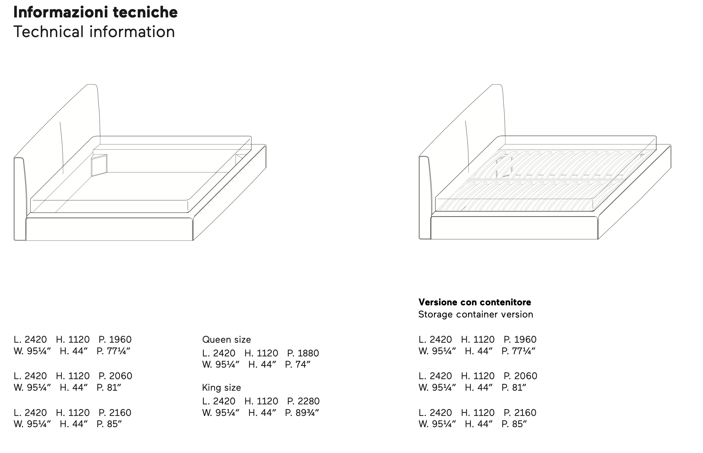 Lullaby letto King size tessuto DA