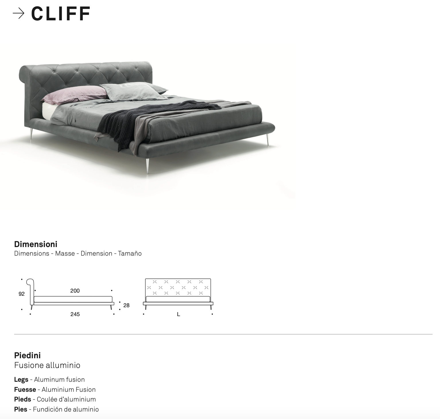 Cliff letto tessuto top