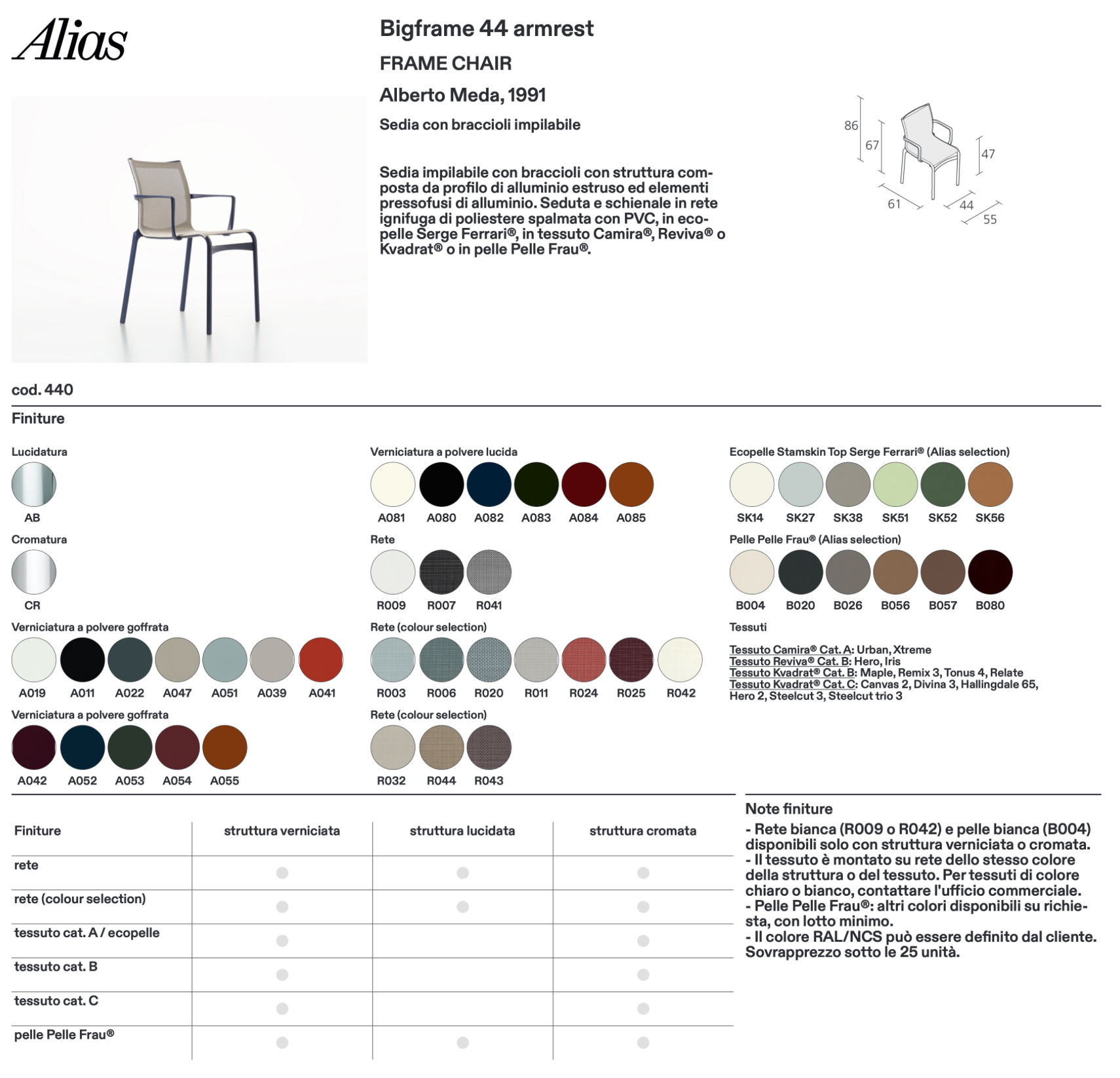 Bigframe 44 Armrest sedia