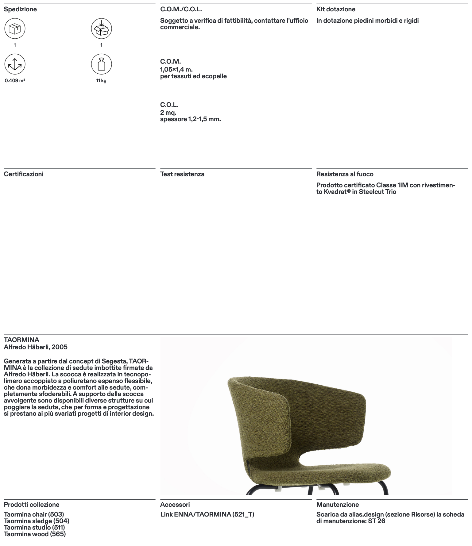 Taormina Sledge sedia