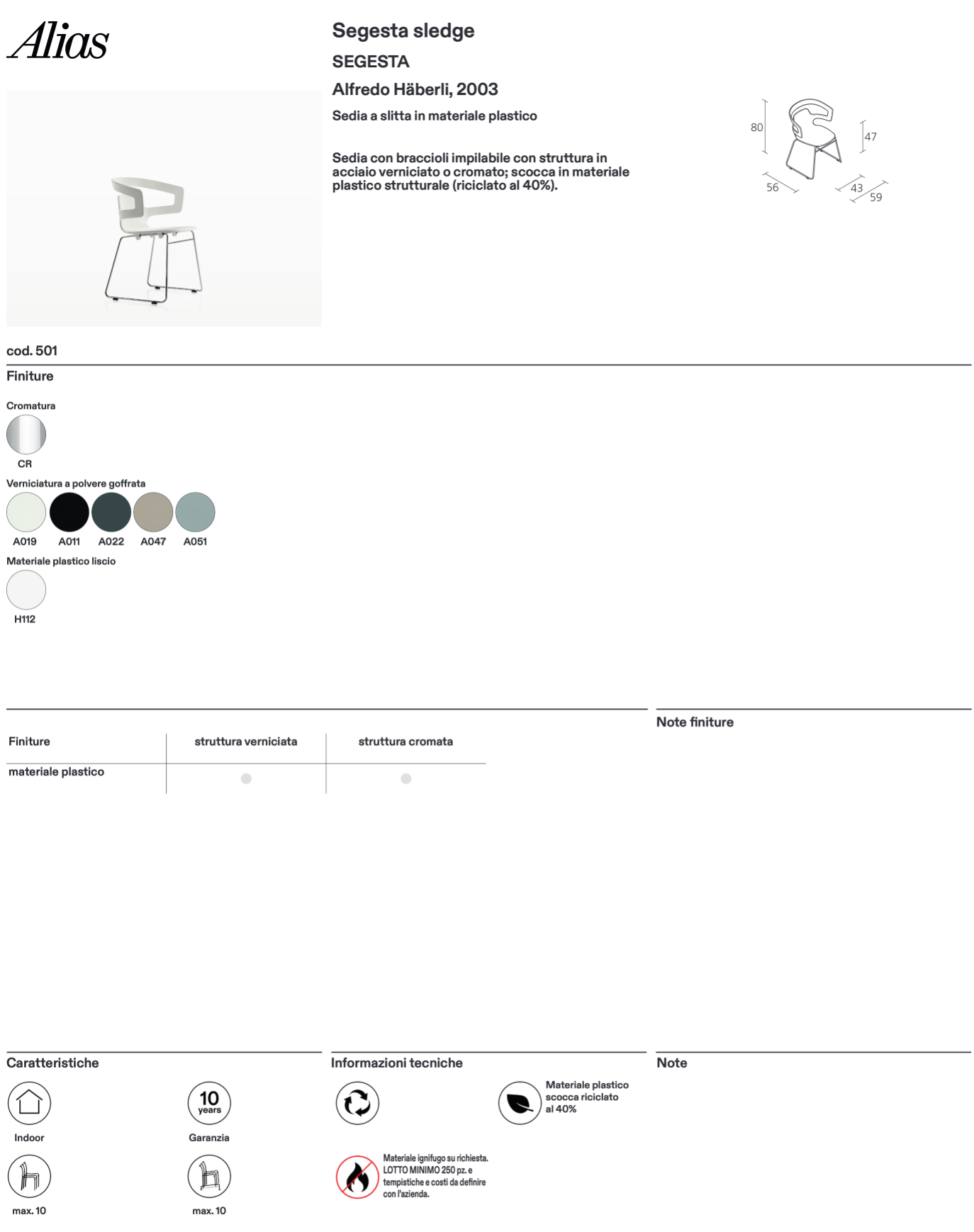 Segesta Sledge sedia