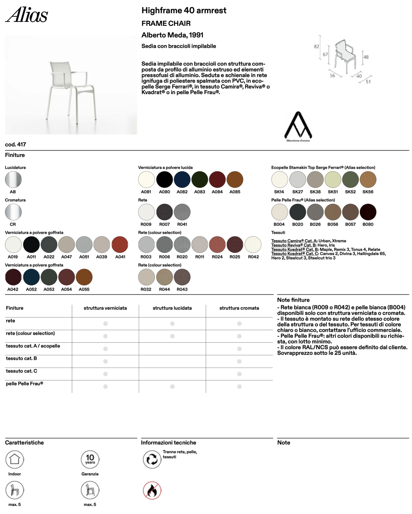 Highframe 40 Armrest sedia