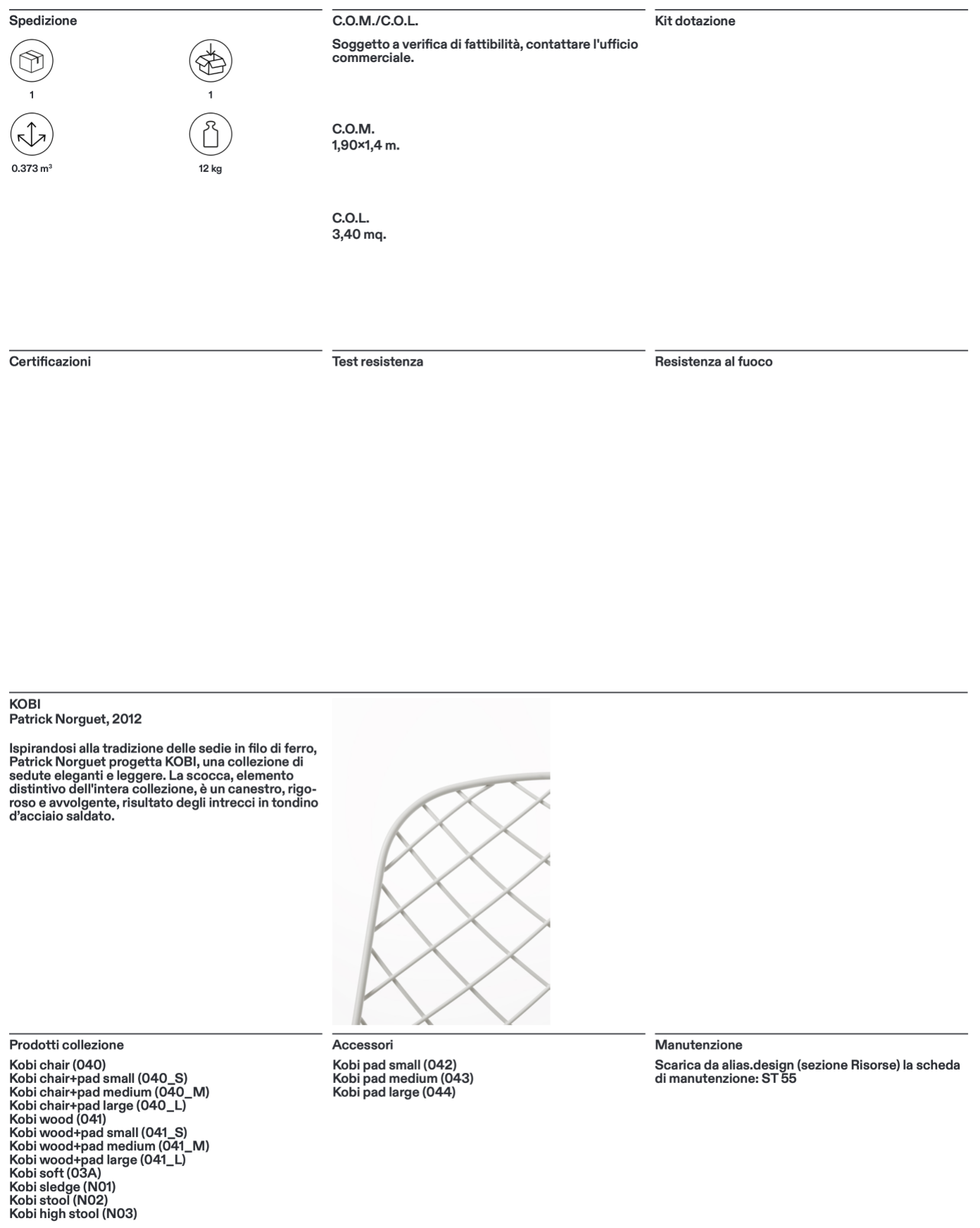 Kobi wood+pad large sedia