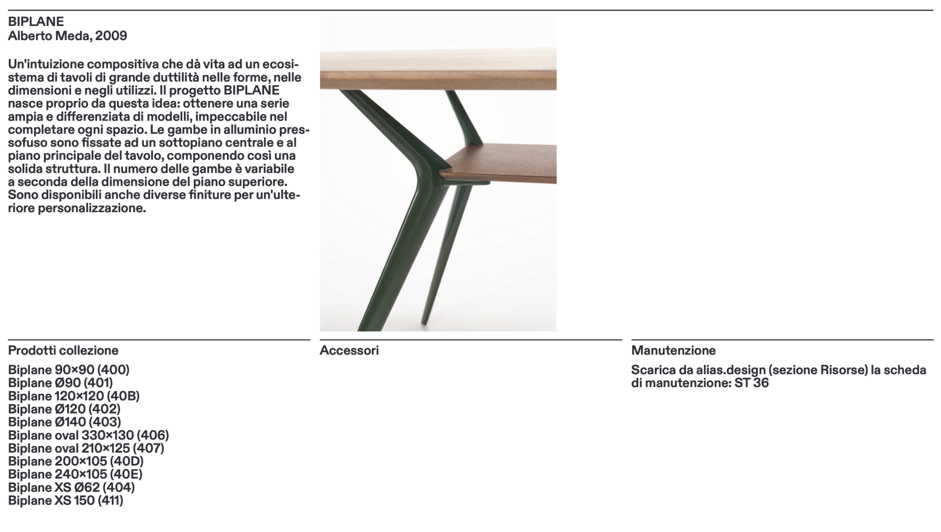 Biplane Ø140 tavolo