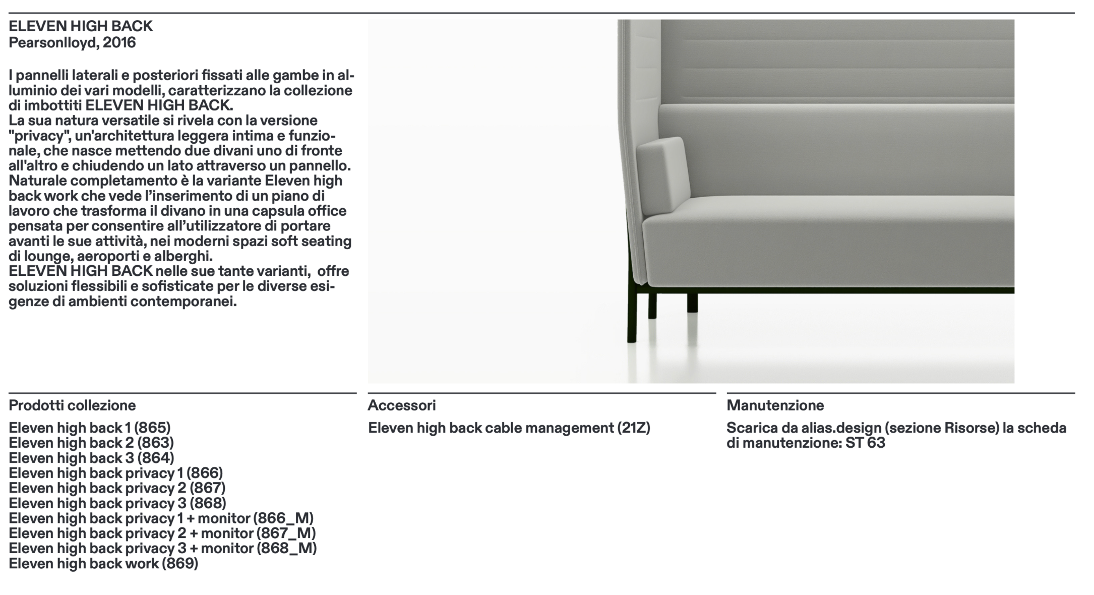 Eleven high back 1 poltrona