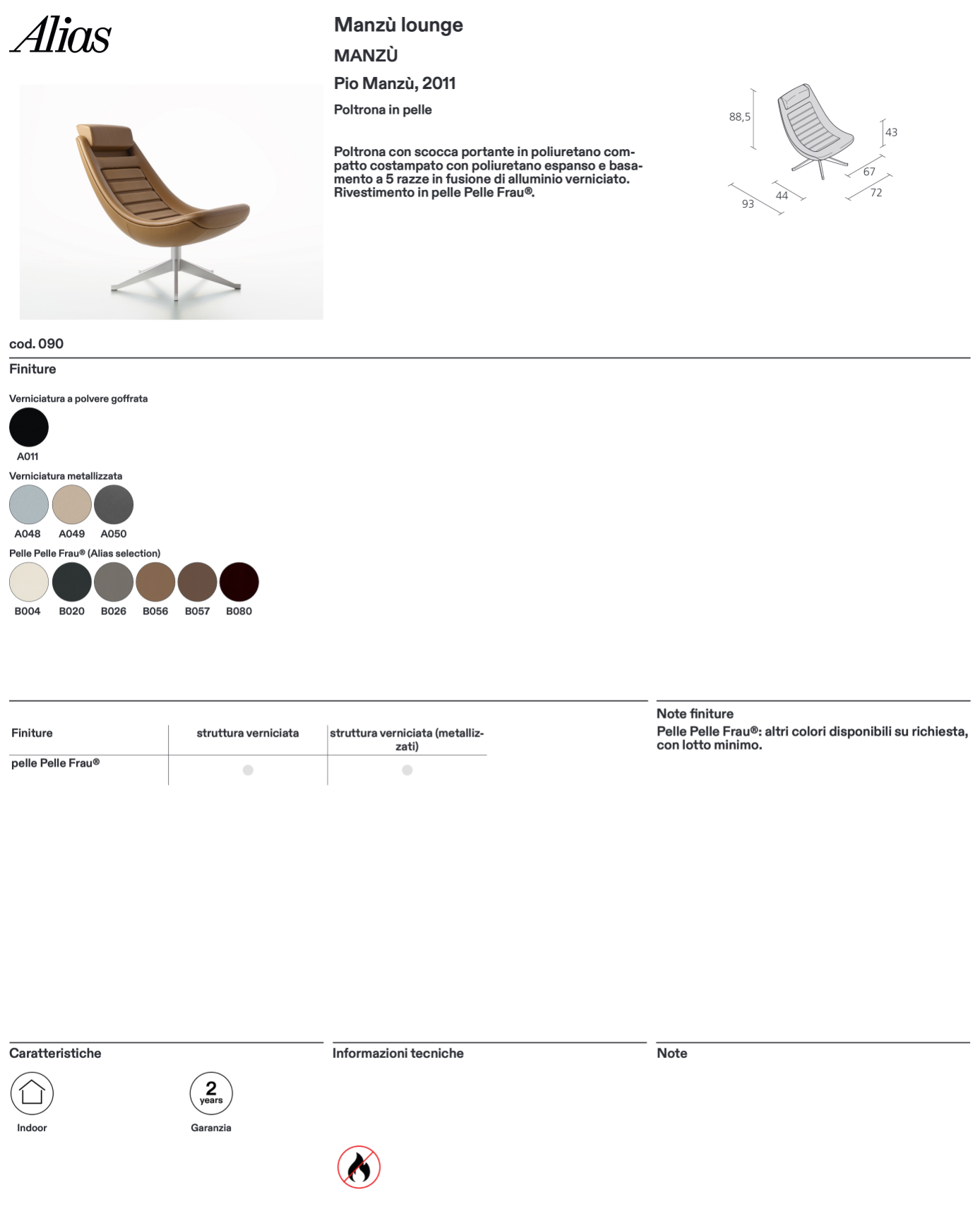 Manzù lounge poltrona