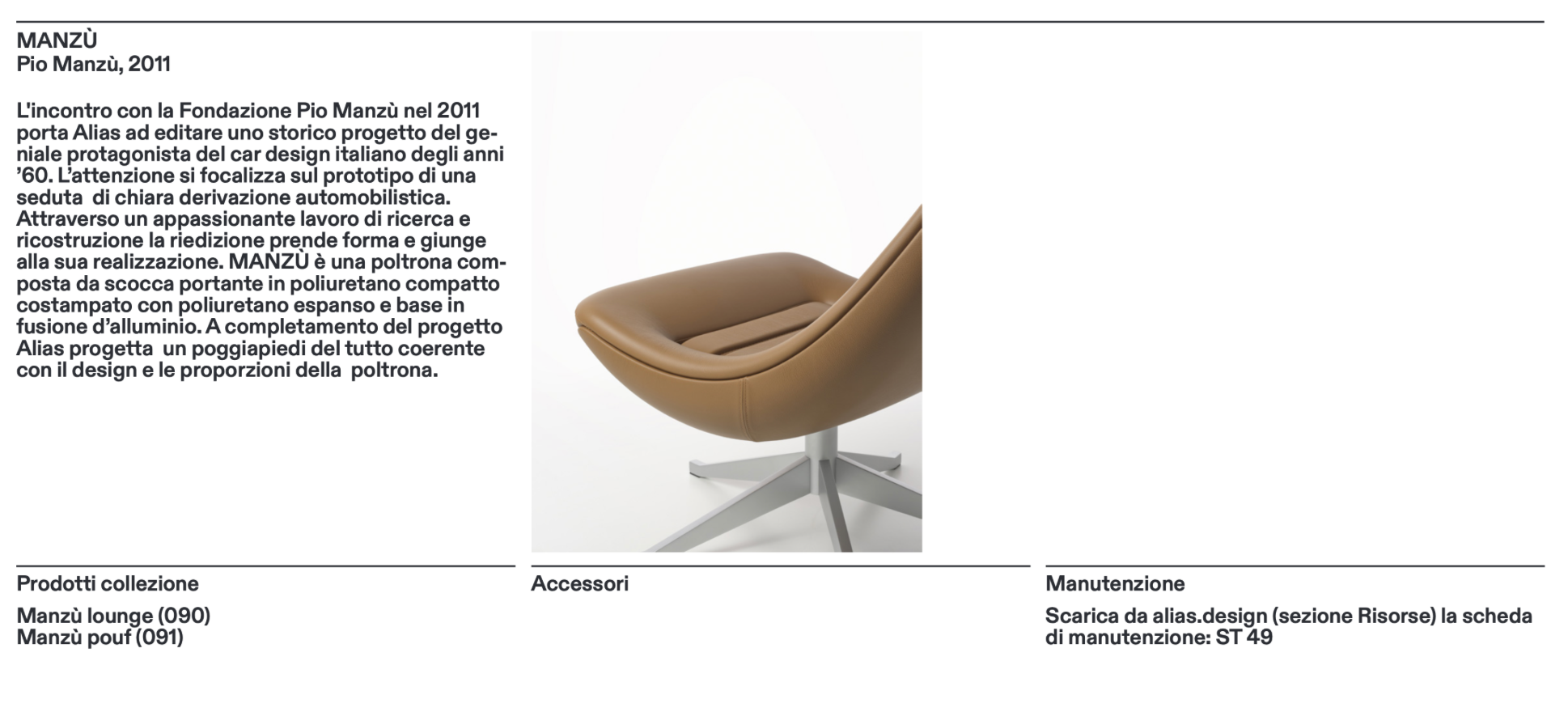 Manzù lounge poltrona