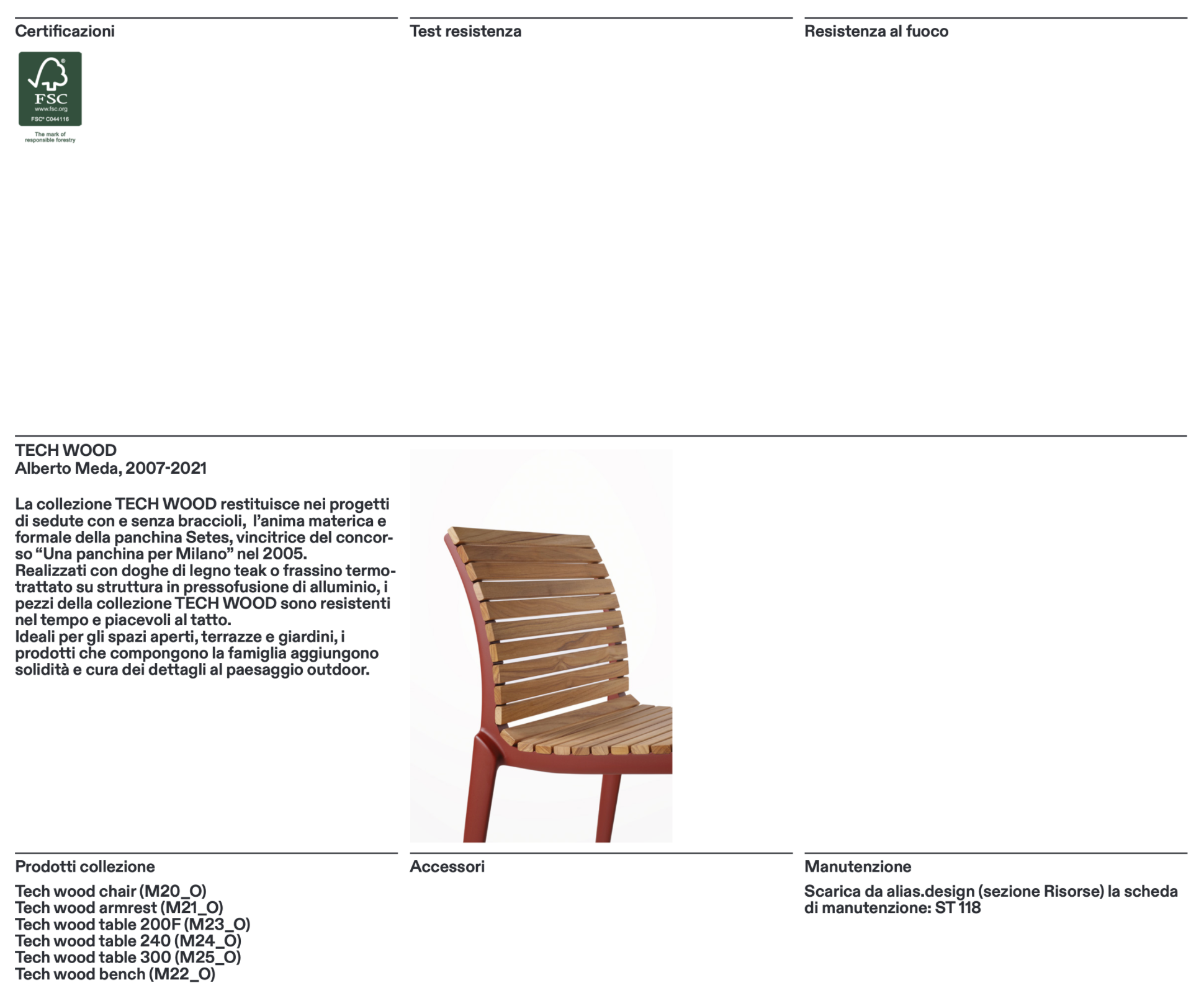 Tech wood chair sedia outdoor