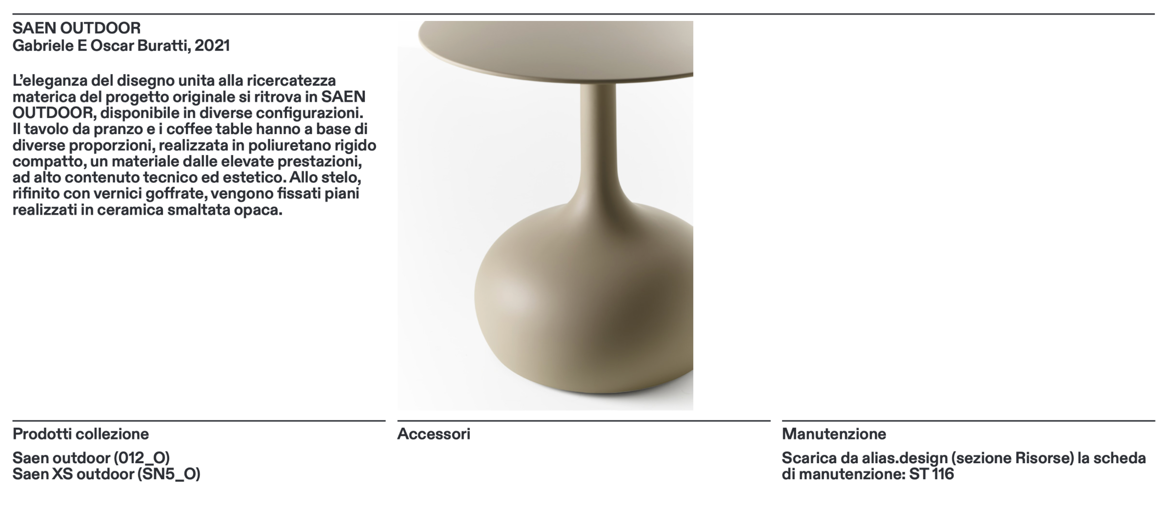 Saen XS outdoor tavolino