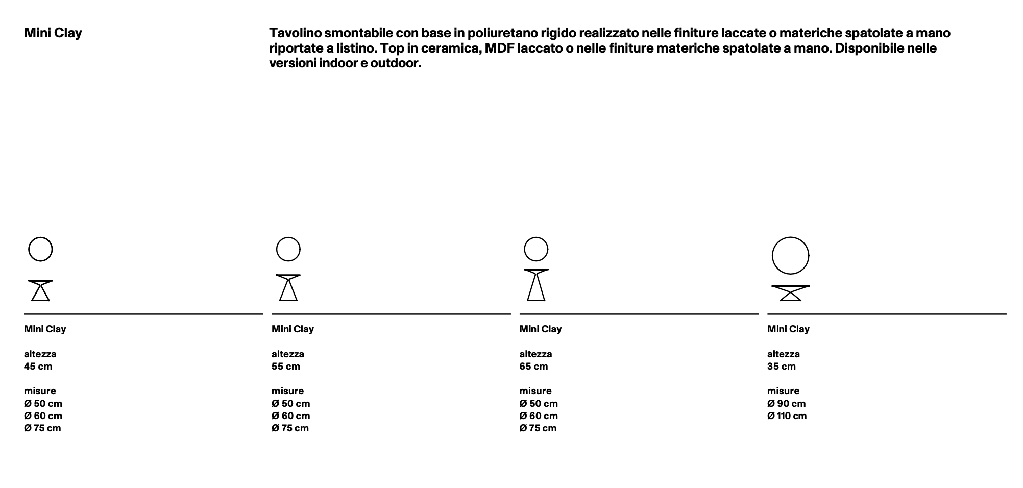 Mini Clay tavolino indoor/outdoor