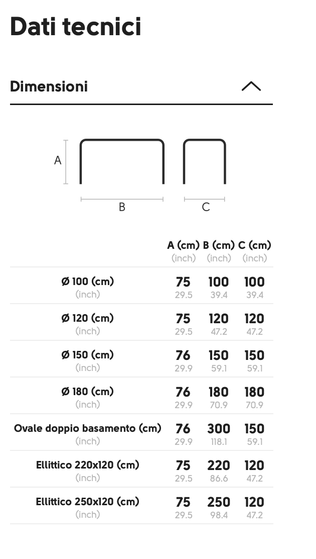 Clessidra Ellittico tavolo