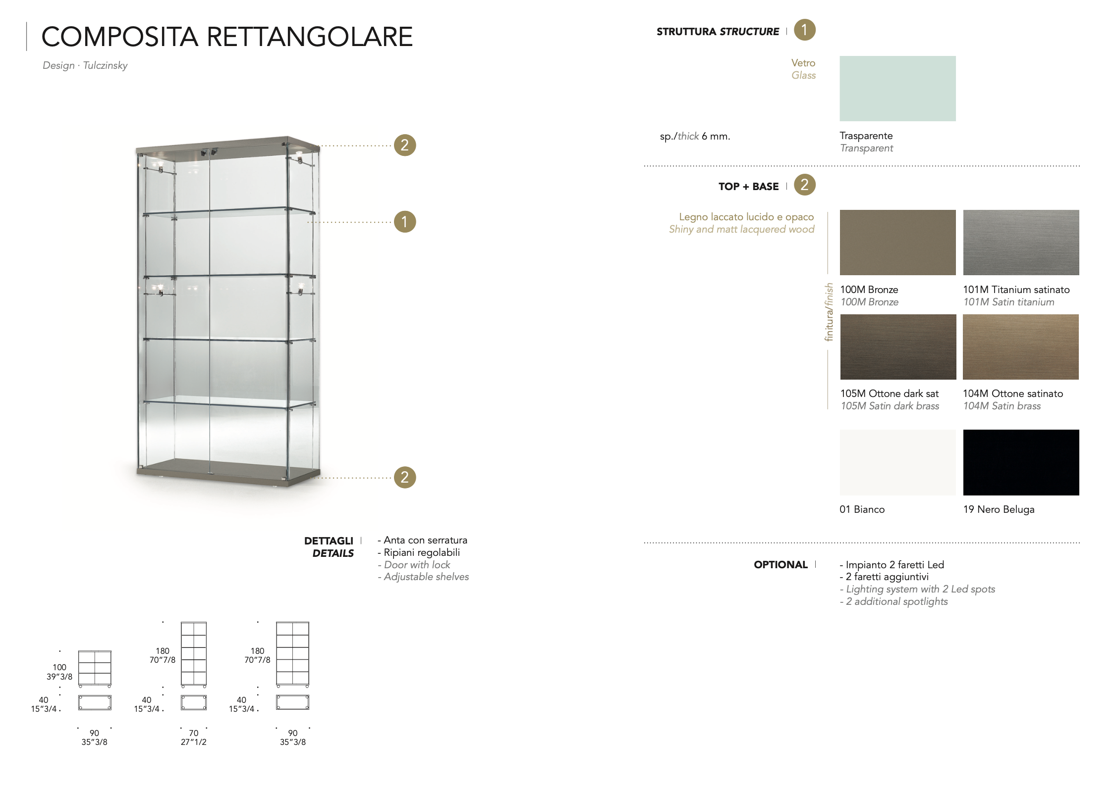 Composita Rettangolare mobile vetrina