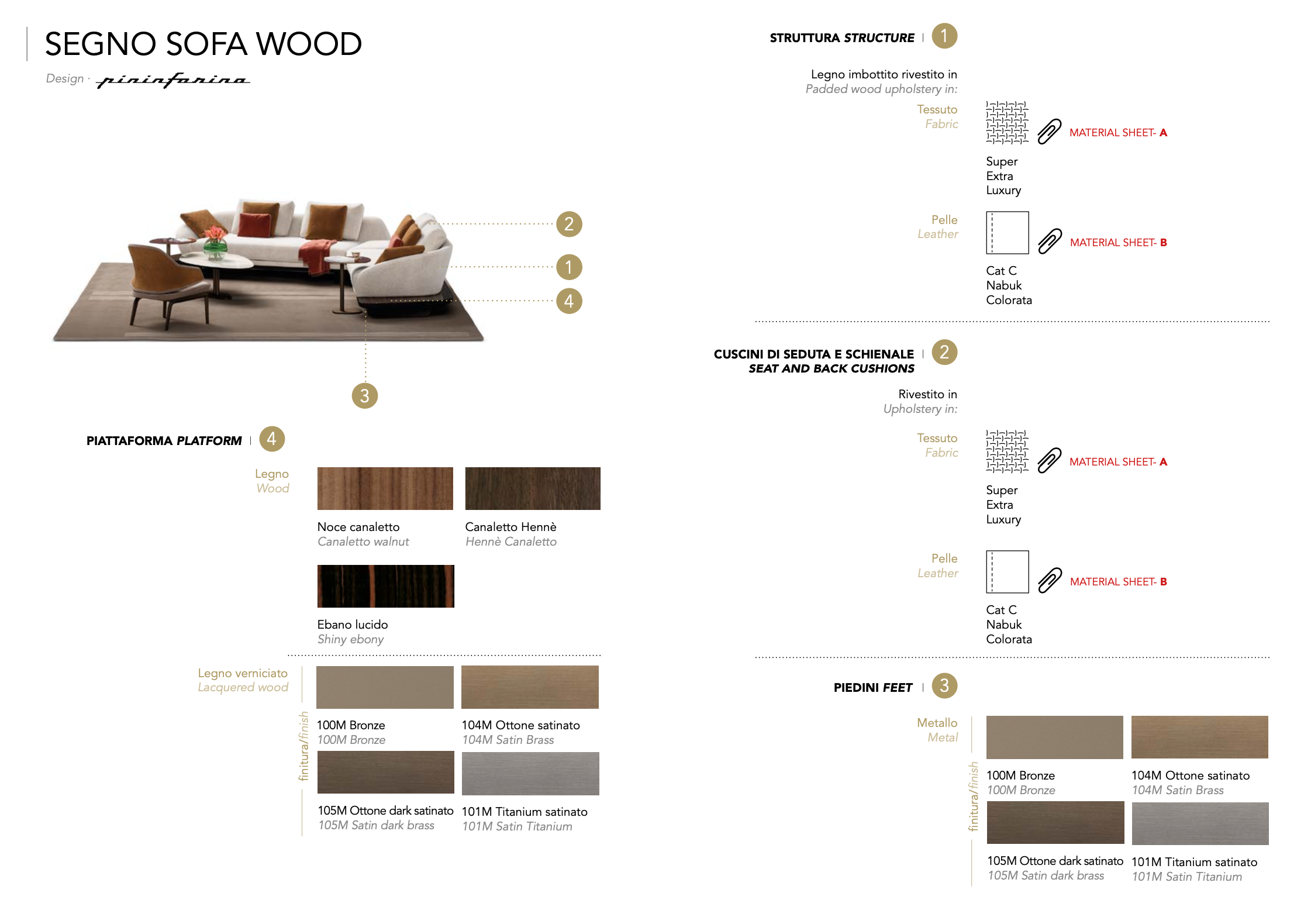 Segno Sofa Wood divano