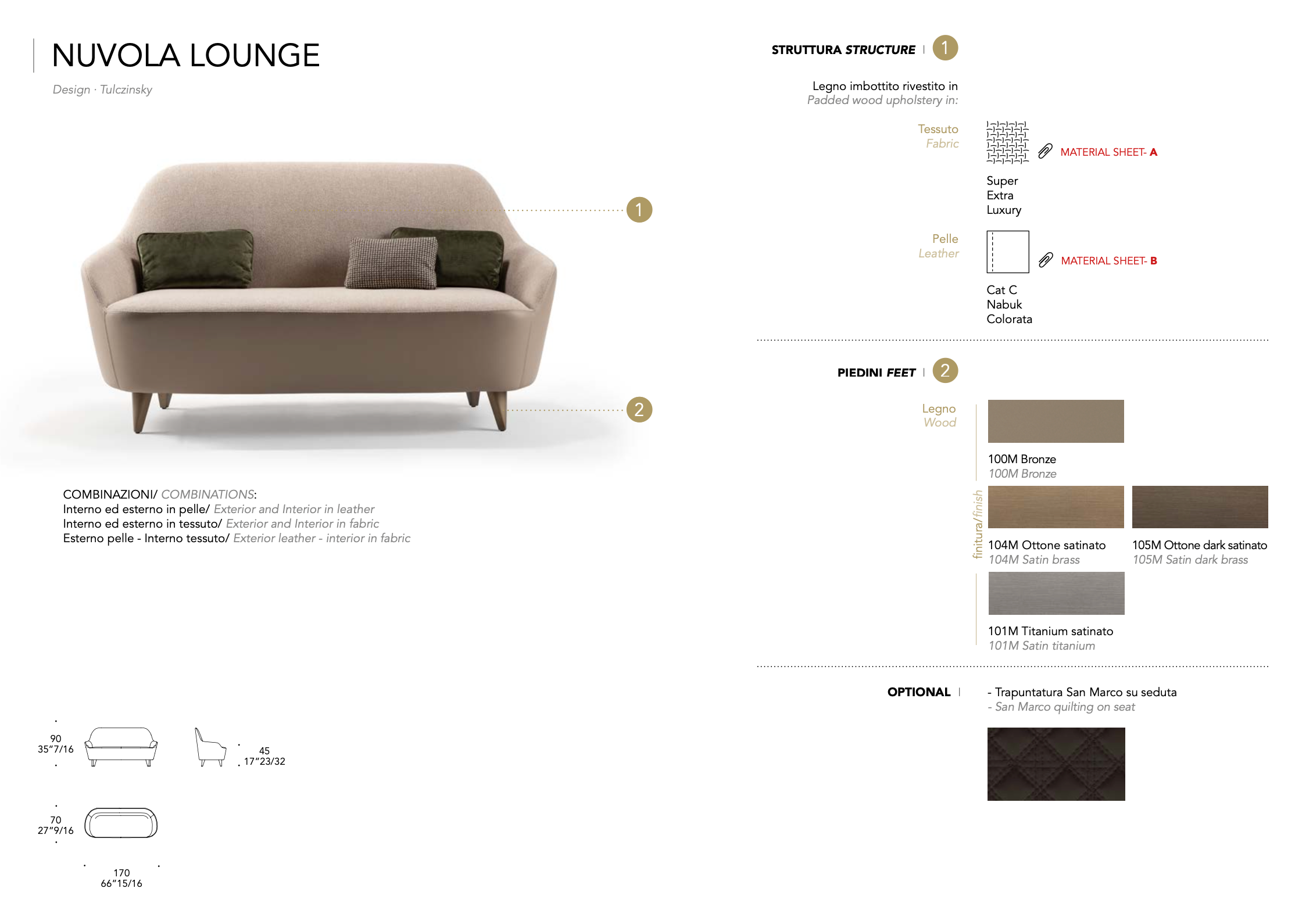 Nuvola Lounge divano tessuto super