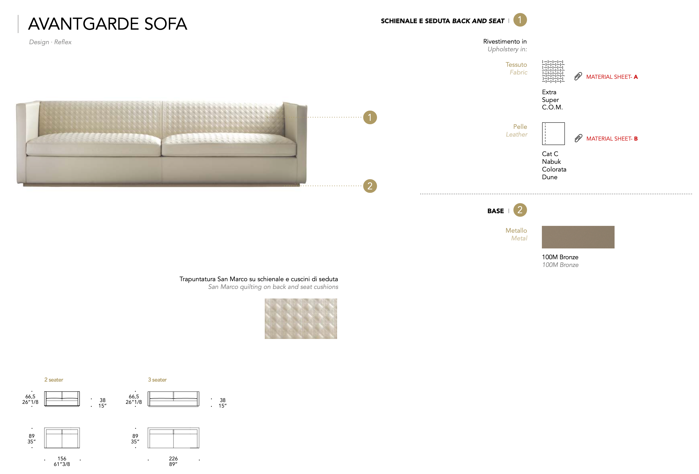 Avantgarde Sofa divano pelle nabuk