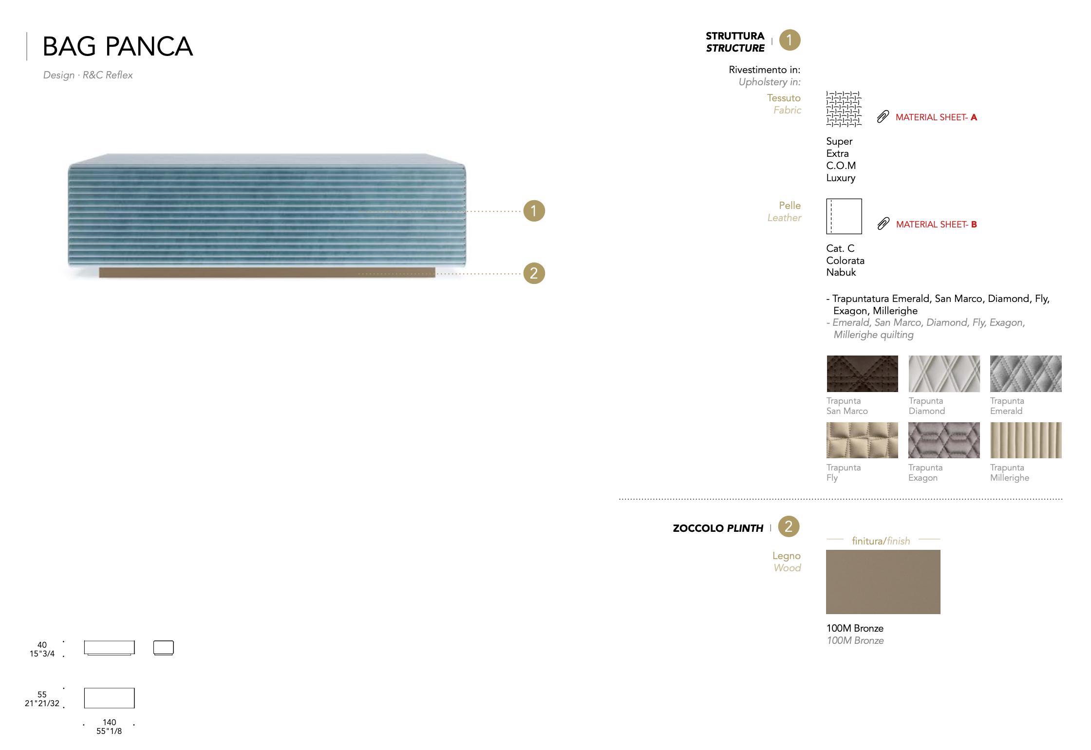 Bag panca pelle nabuk