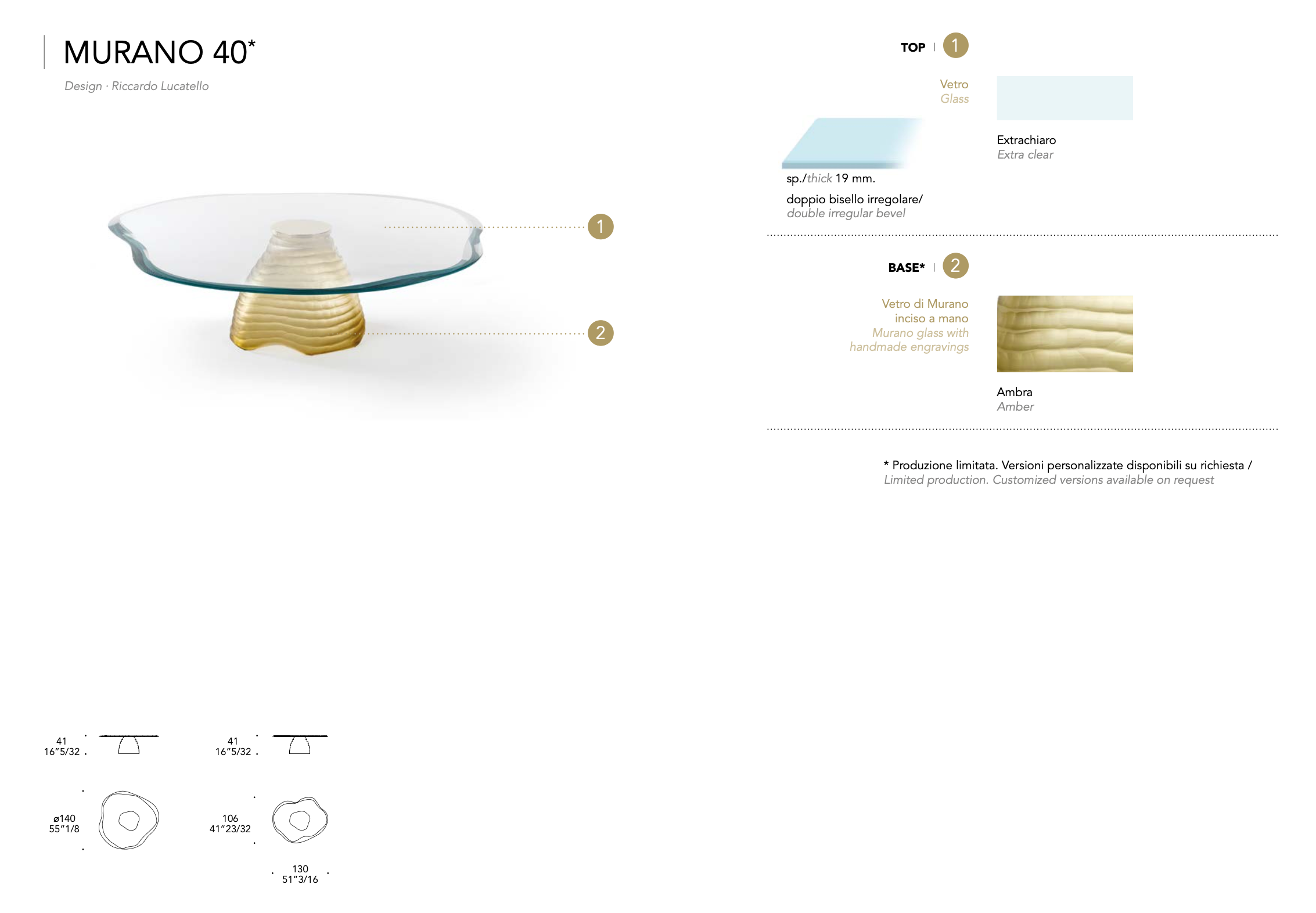 Murano 40 tavolino (produzione limitata)