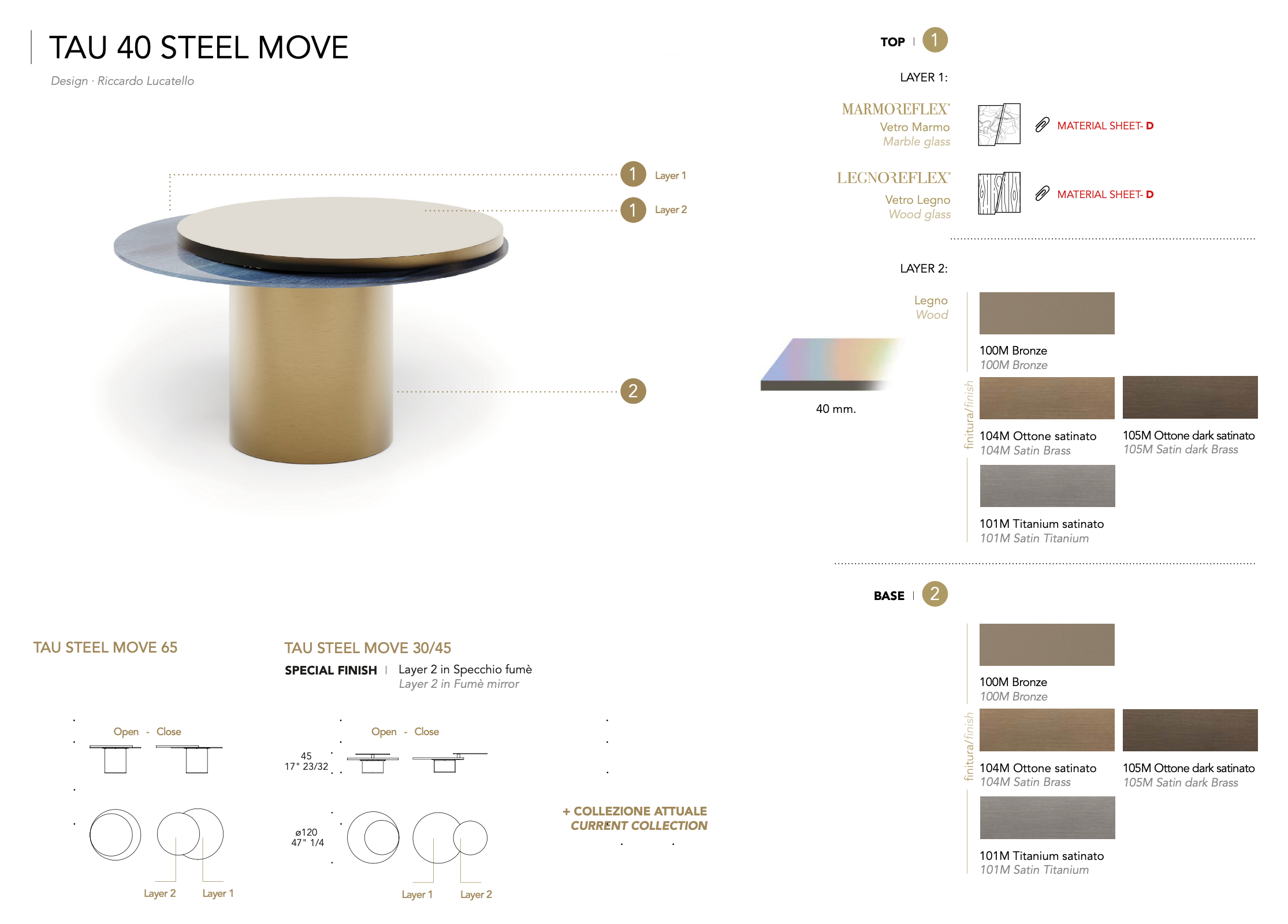 Tau 40 Steel Move tavolino