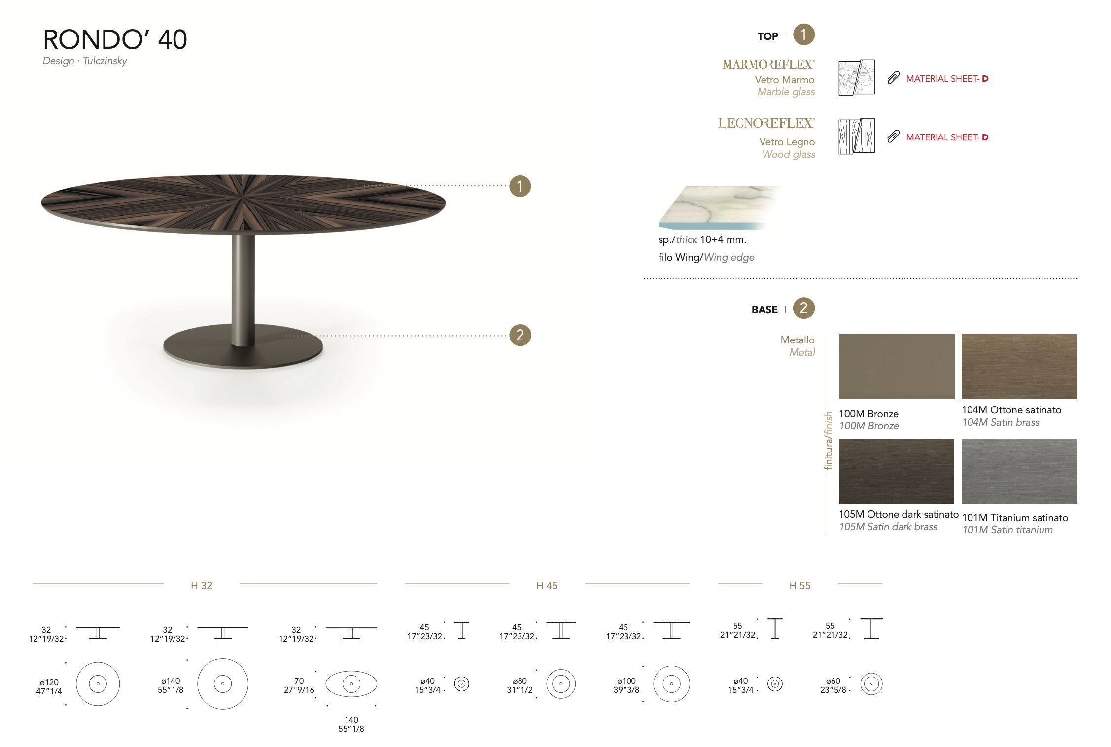 Rondò 40 tavolino piano legnoreflex