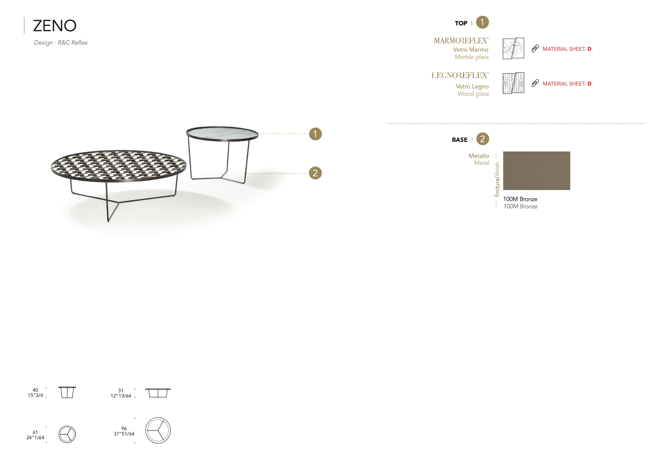 Zeno tavolino piano marmoreflex