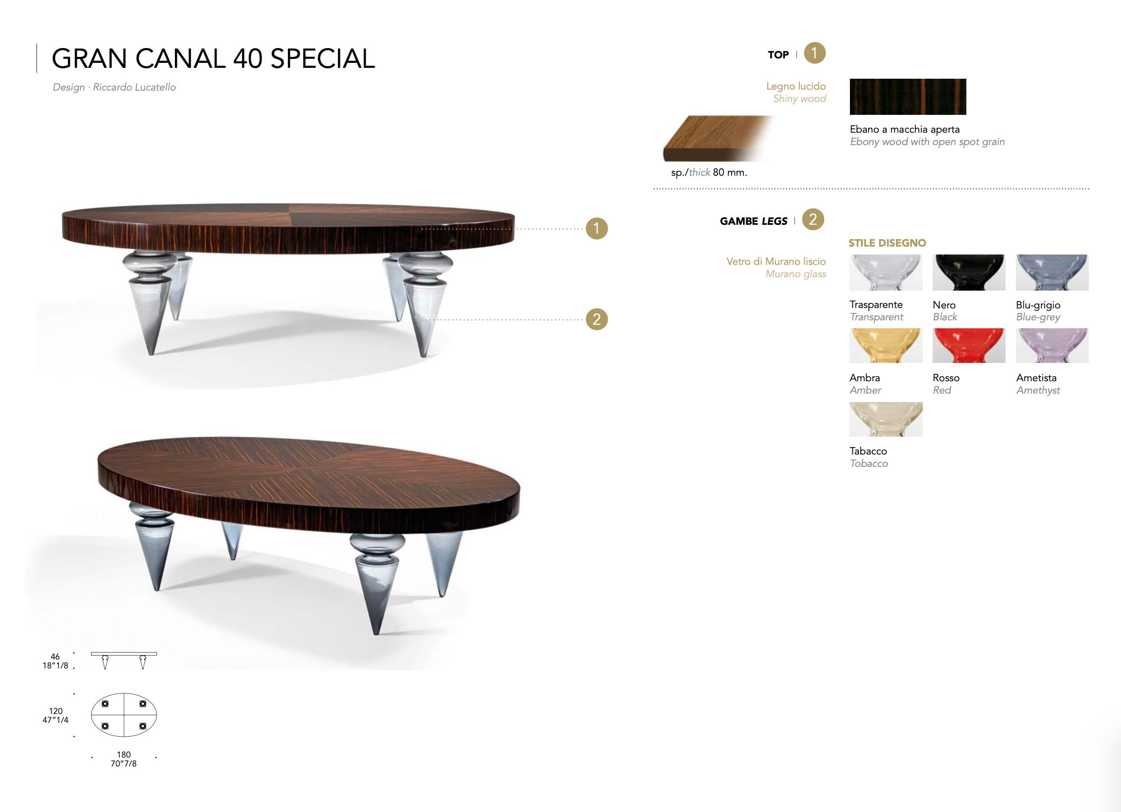 Gran Canal 40 special tavolino