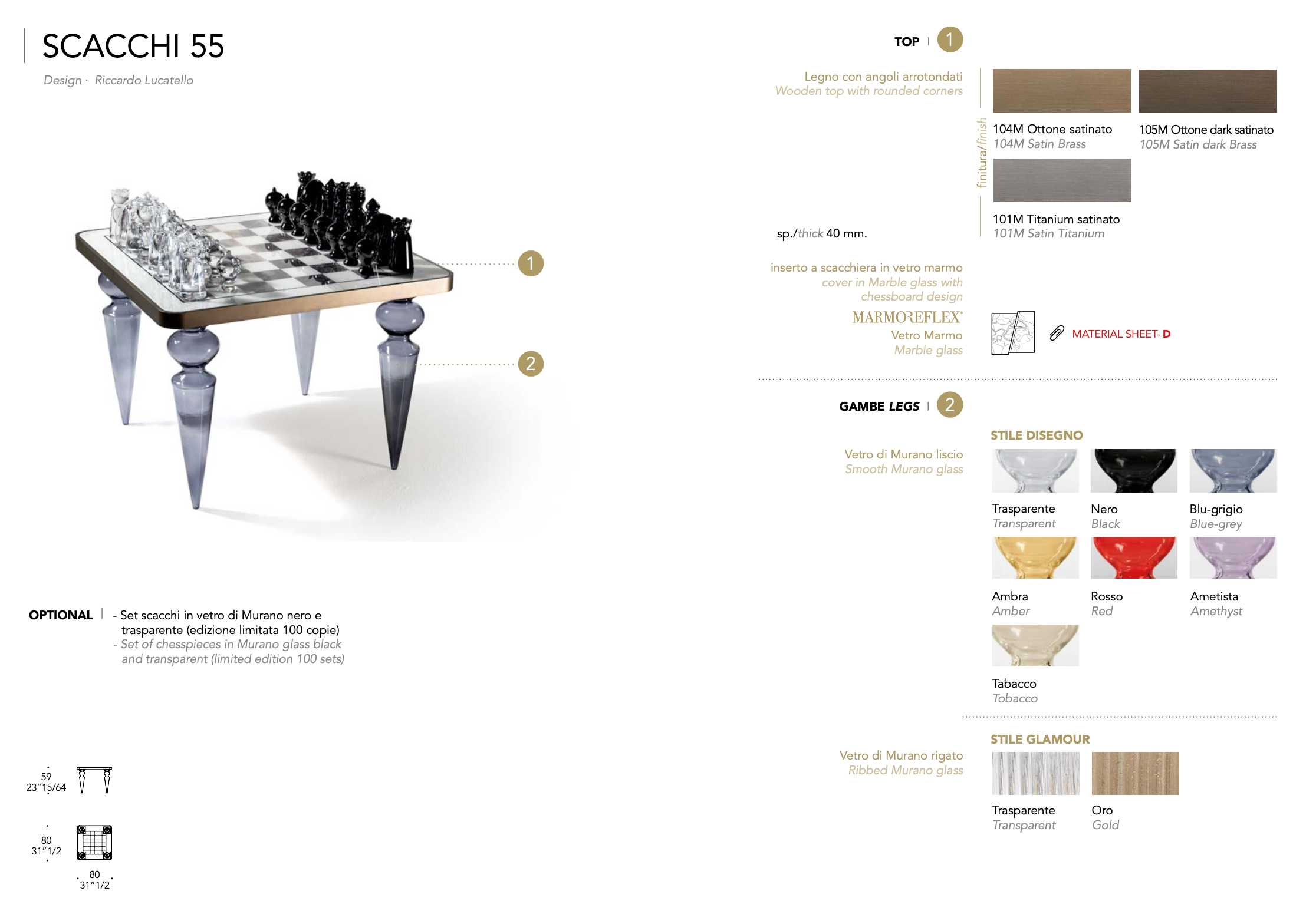 Scacchi 55 tavolino da gioco