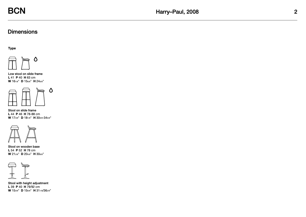 BCN Sedia e sgabello indoor/outdoor base su slitta