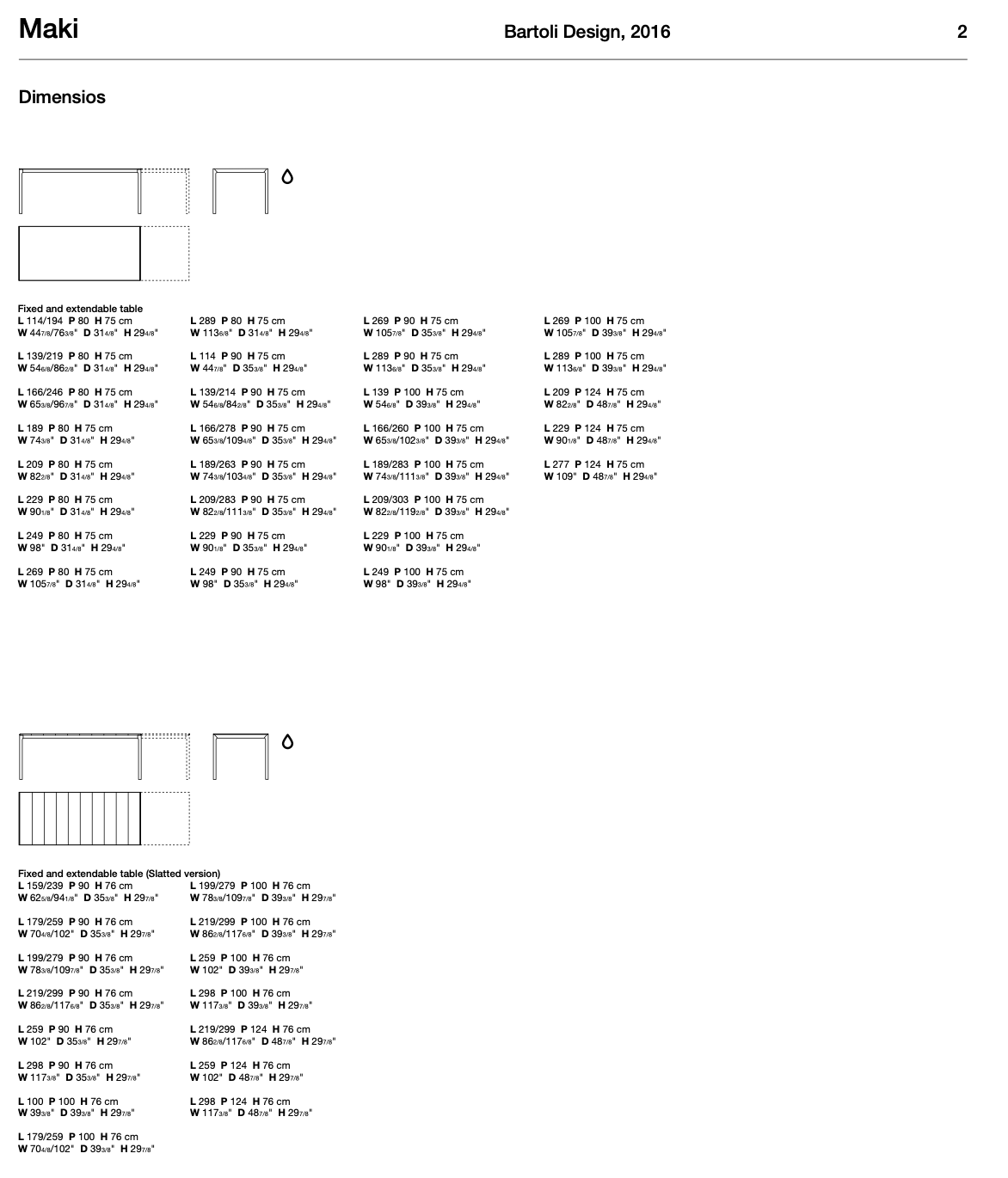 Maki tavolo fisso/allungabile