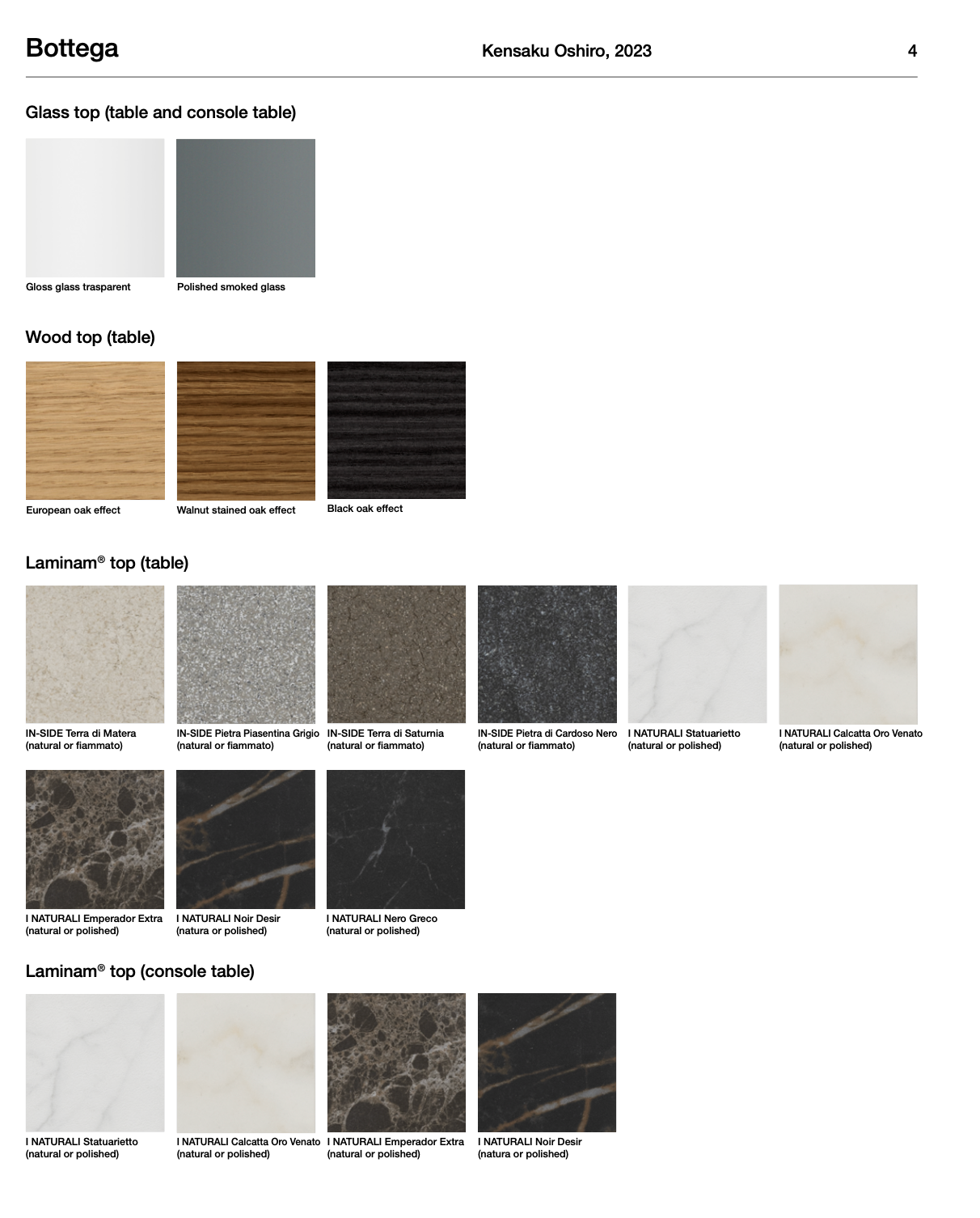 Bottega tavolo con piano rettangolare in legno