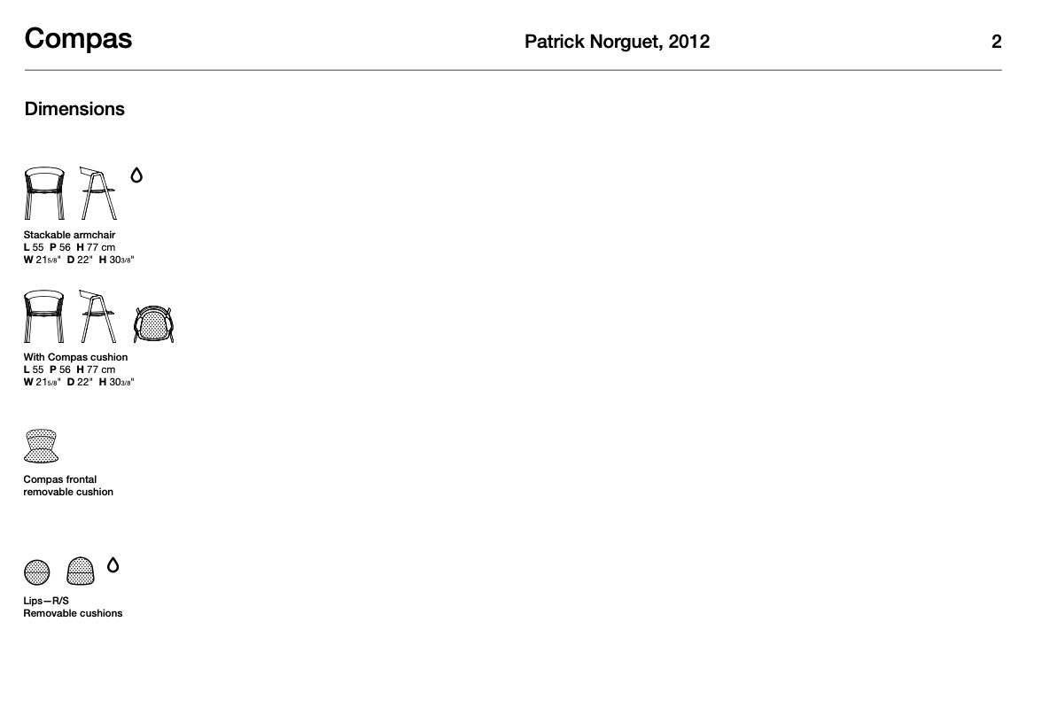 Compas sedia indoor/outdoor