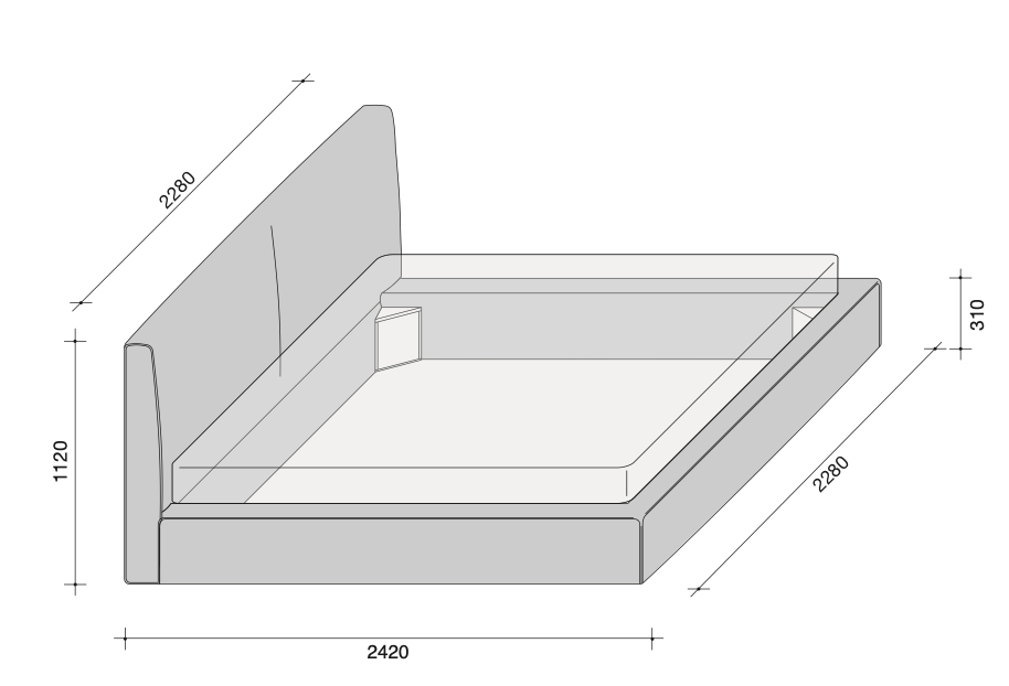 Lullaby letto King size tessuto DA