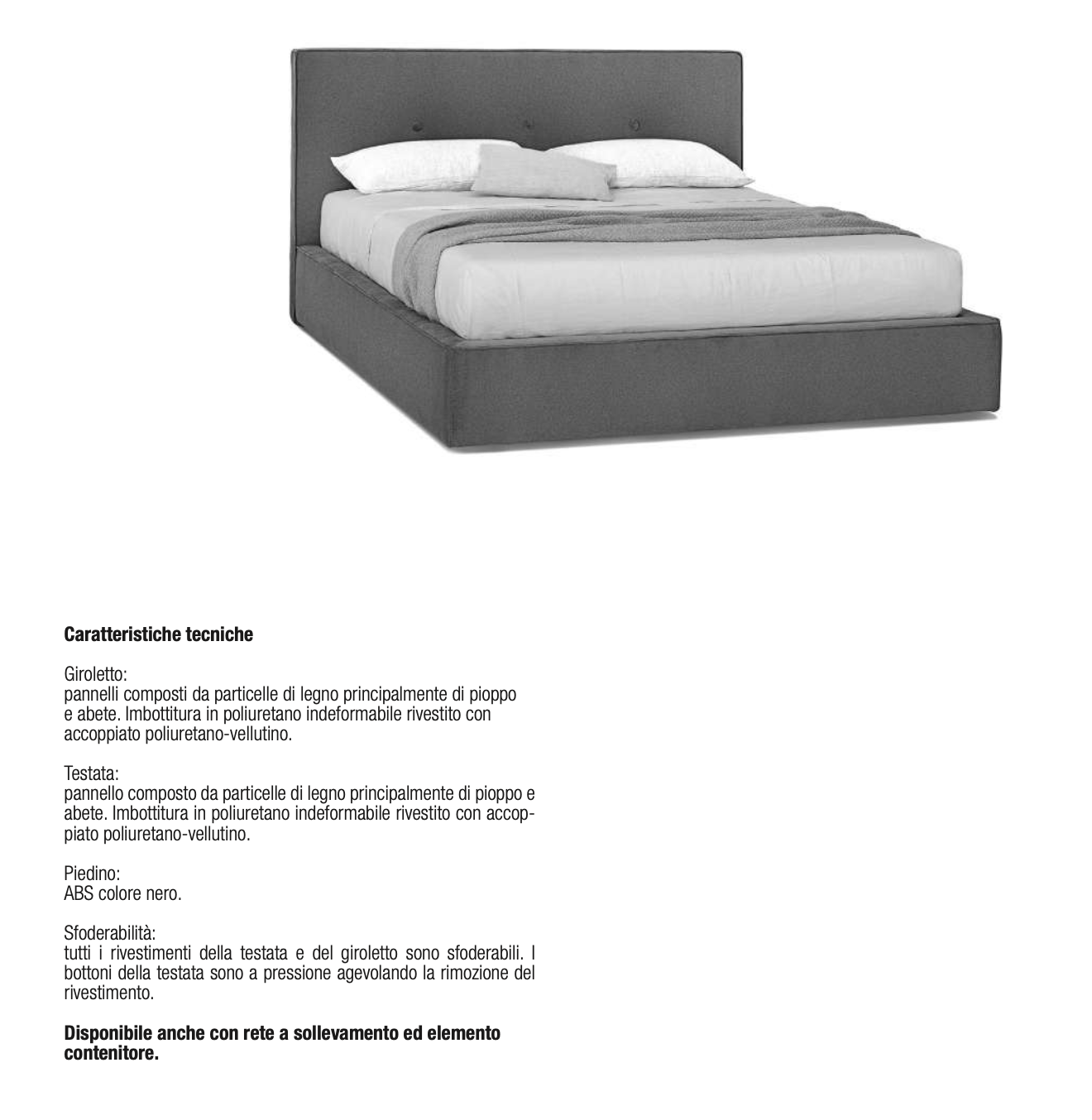 Madama letto con contenitore tessuto DA