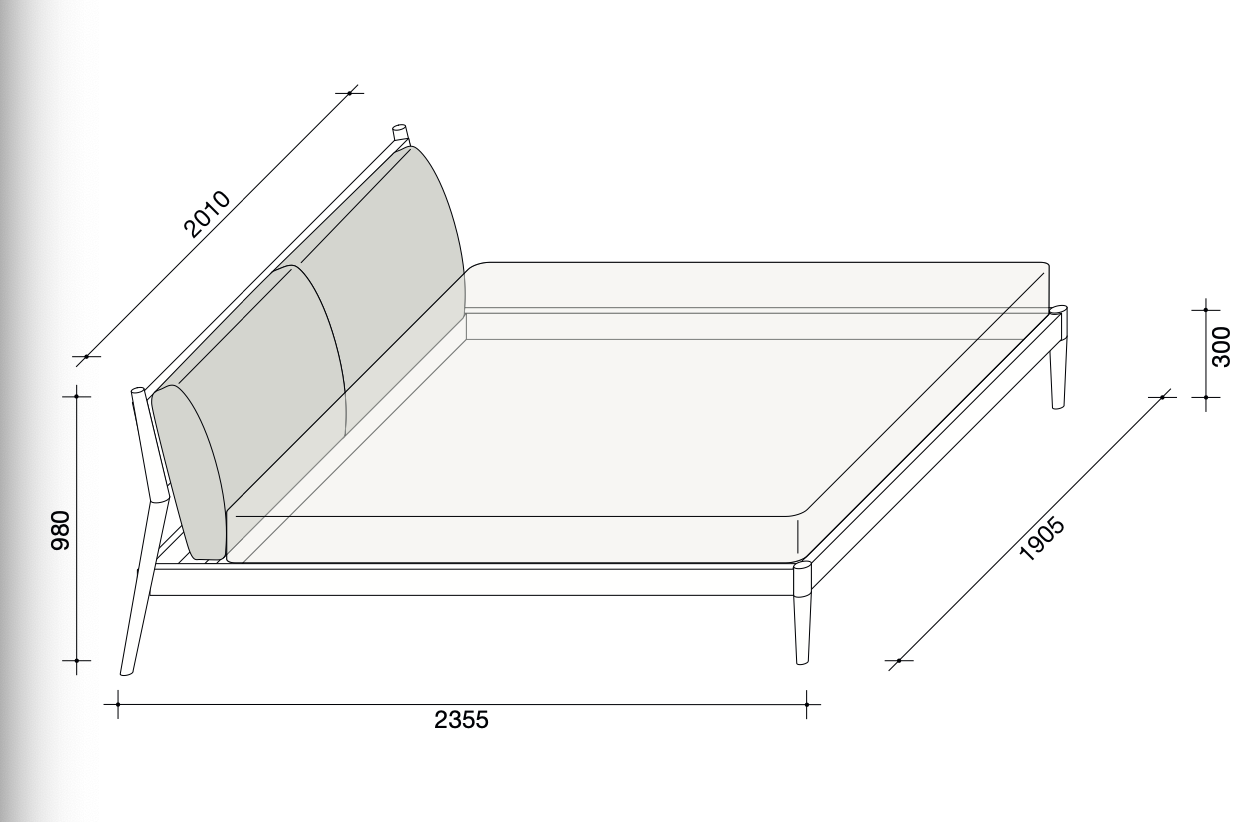 Maddox letto 233.5x190.5 tessuto DA