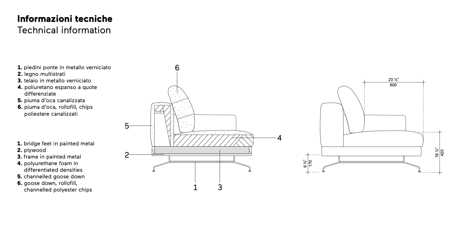 Mustique divano tre sedute tessuto DA