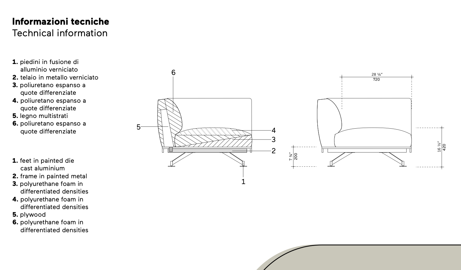 Neil divano schienale alto pelle sintetica DC