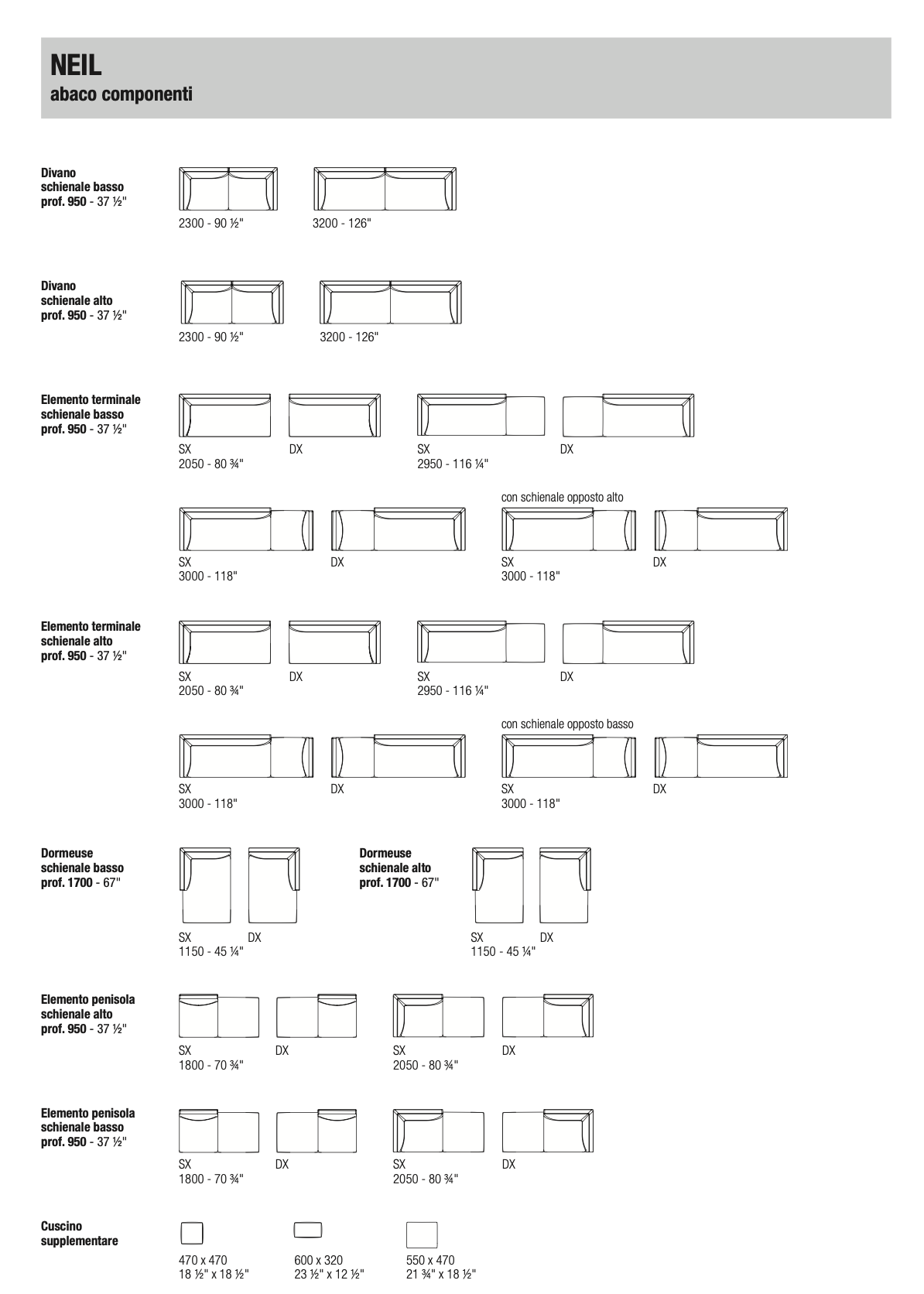 Neil divano schienale alto pelle sintetica DC