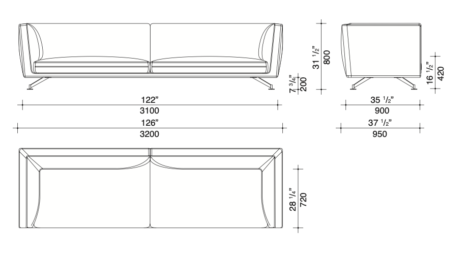 Neil divano schienale alto pelle sintetica DC