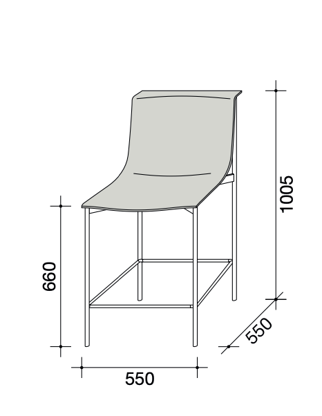 Ombra sgabello basso pelle basic